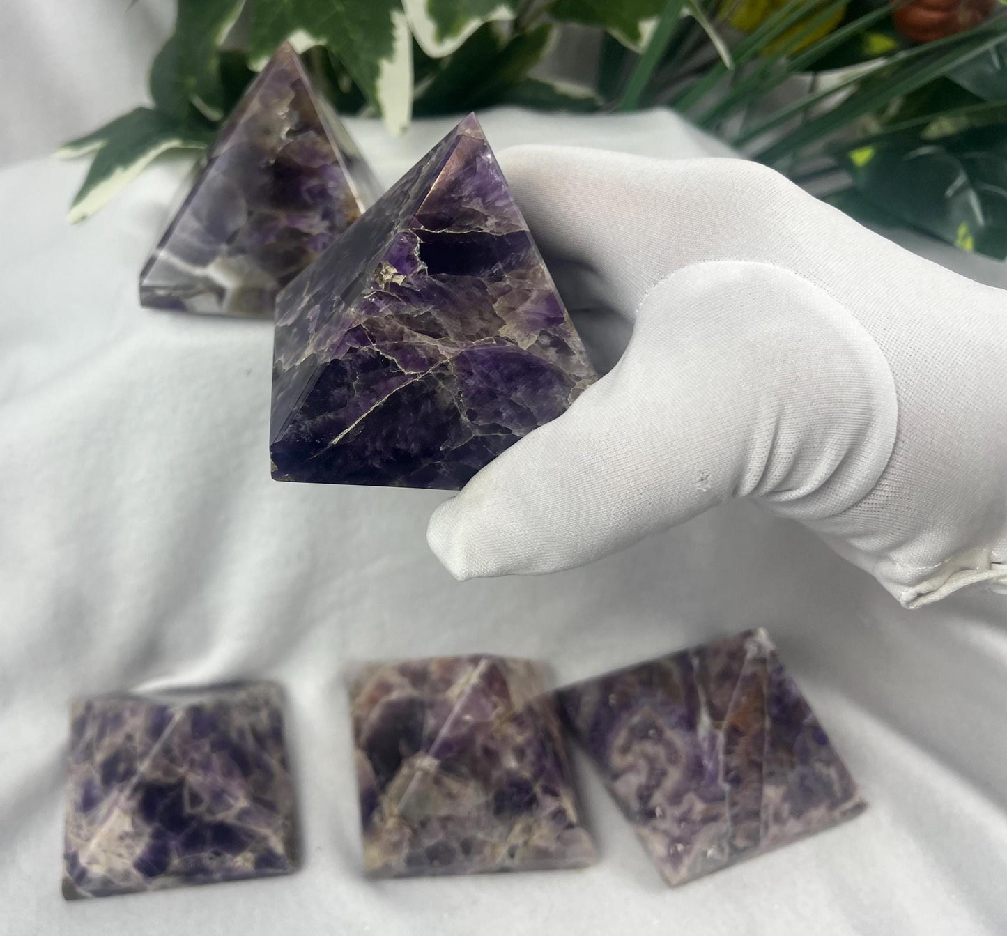 Satpura Mountain Amethyst Pyramid Polished Home Decor Worry Distraction