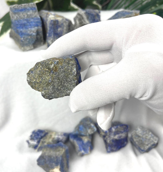 Raw Blue Afghan Lapis Lazuli Natural Palm Stone Smooth Polished Carved Crystal Distraction from Anxiety or Worry Home Decor Crafting Jewelry