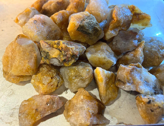 Raw Golden Healer Quartz Crystal Polished Carved Crystal for Distraction from Anxiety Worry Home Decor Holiday Xmas Meditation Birthday