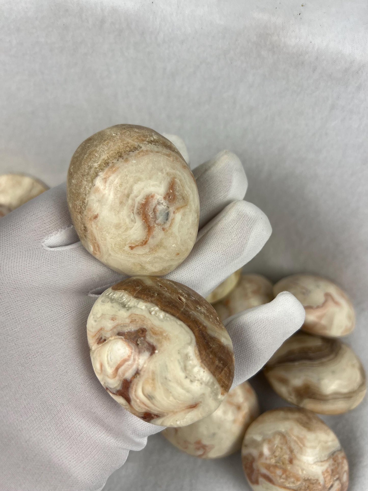 Agyupat Stone Fossil Natural Palm Stone Smooth Polished Carved Crystal Distraction Home Decor Worry Stress Relief Anxiety Christmas Xmas