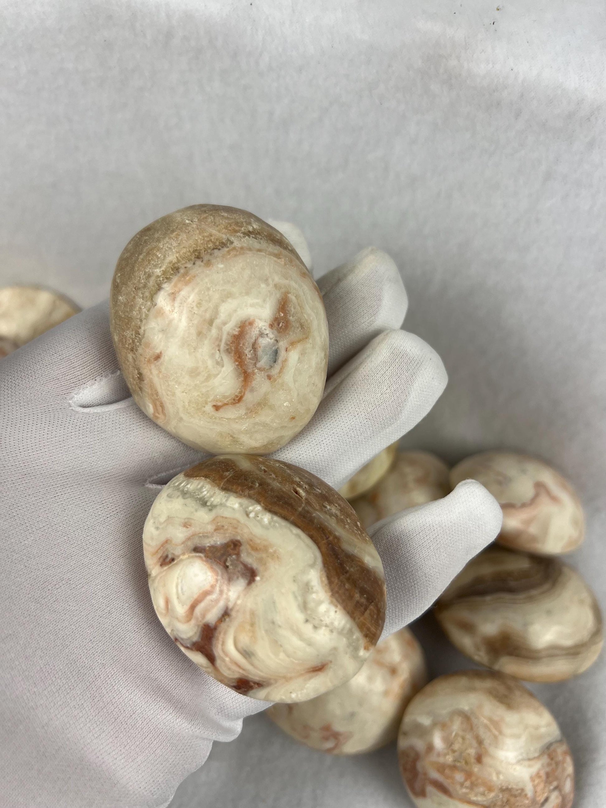 Agyupat Stone Fossil Natural Palm Stone Smooth Polished Carved Crystal Distraction Home Decor Worry Stress Relief Anxiety Christmas Xmas