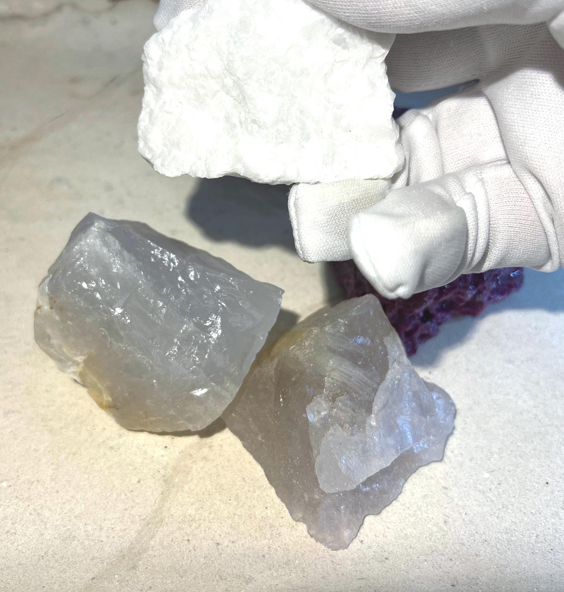 Peace and Courage Power Pack White Jade Raw Ruby Blue Quartz Personal Home Decor Focus Home Decor Birthday Gift Xmas Meditation Anxiety