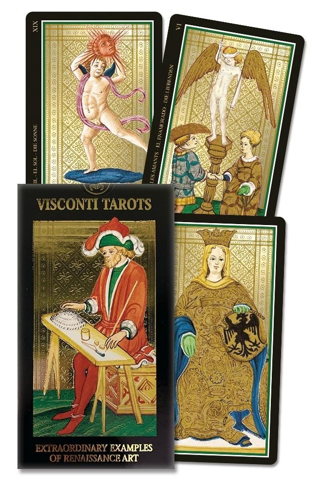 The Gold Visconti 1450 a.d Milan Tarot Deck Fully Licensed Original Inclusive Tarot Deck Guidebook Collector Edition Birthday Gift Student