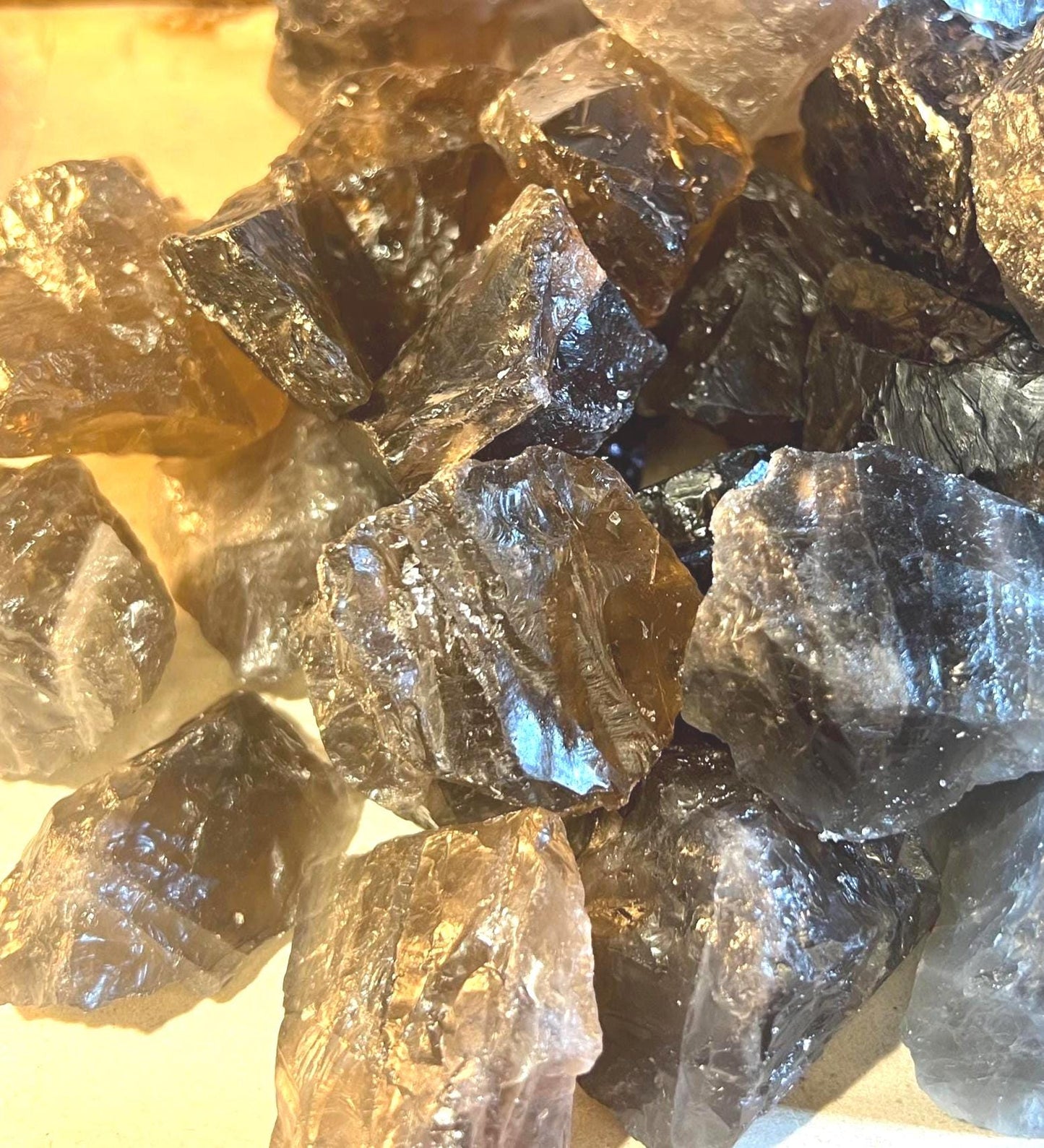 East African Raw Smoky Quartz Crystal Polished Carved Crystal for Distraction from Anxiety or Worry Home Decor Holiday Xmas Meditation