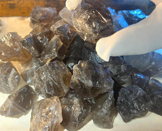 East African Raw Smoky Quartz Crystal Polished Carved Crystal for Distraction from Anxiety or Worry Home Decor Holiday Xmas Meditation