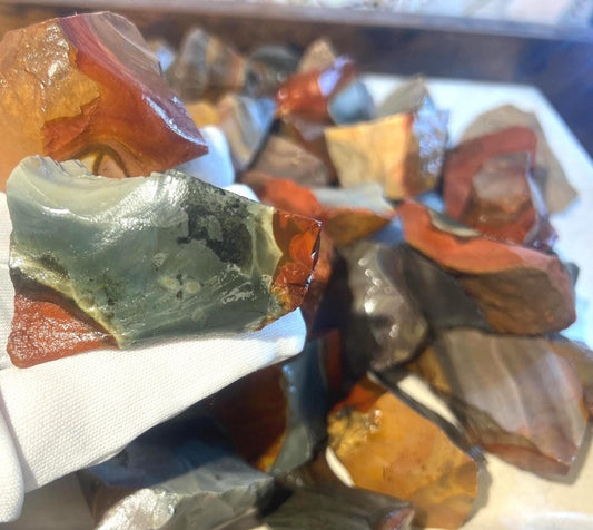 Raw Polychrome Jasper Crystals Untreated Anxiety Home Decor Wholesale Crystal Crafts School Christmas Xmas Home Decor Craft Birthday Gift