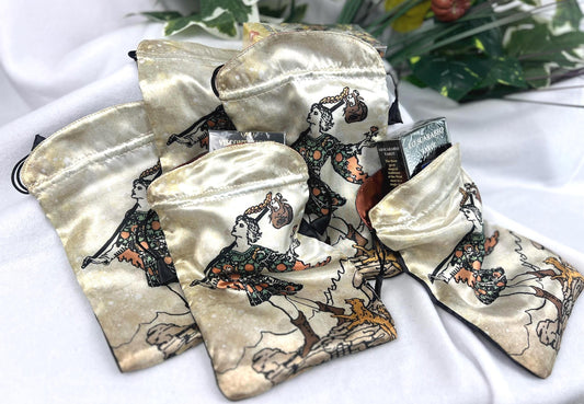 Satin Tarot Card Bag Tote Treasure Jewelry Crystal Runes Pendulums Deck Keepsake Jewelry Crystal Palm Tumble Stone Birthday Gift Xmas