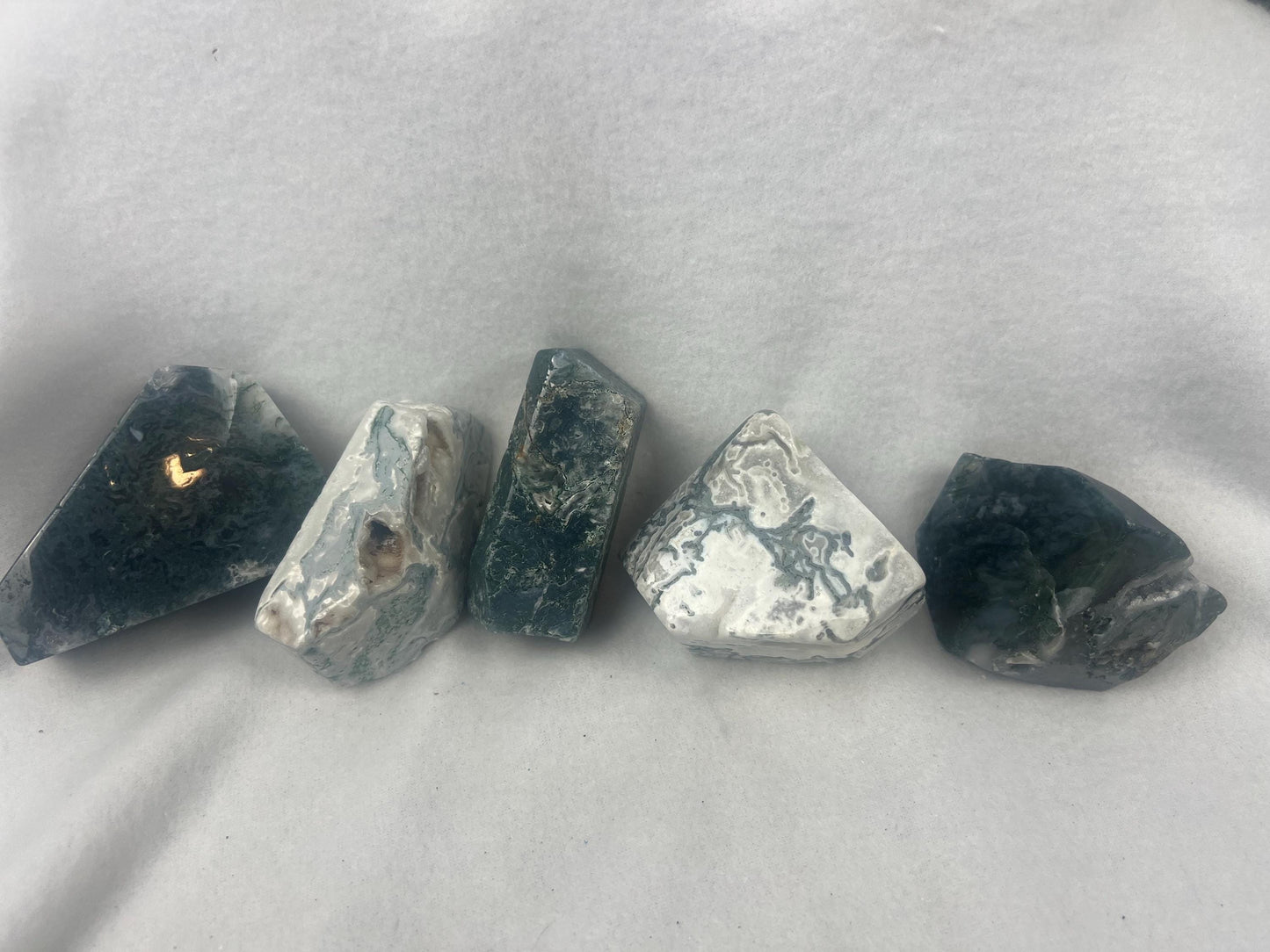 British Columbia Moss Agate Natural Polished Free Form Stone Smooth Carved Crystal Distraction Anxiety Christmas Home Decor Birthday Gift