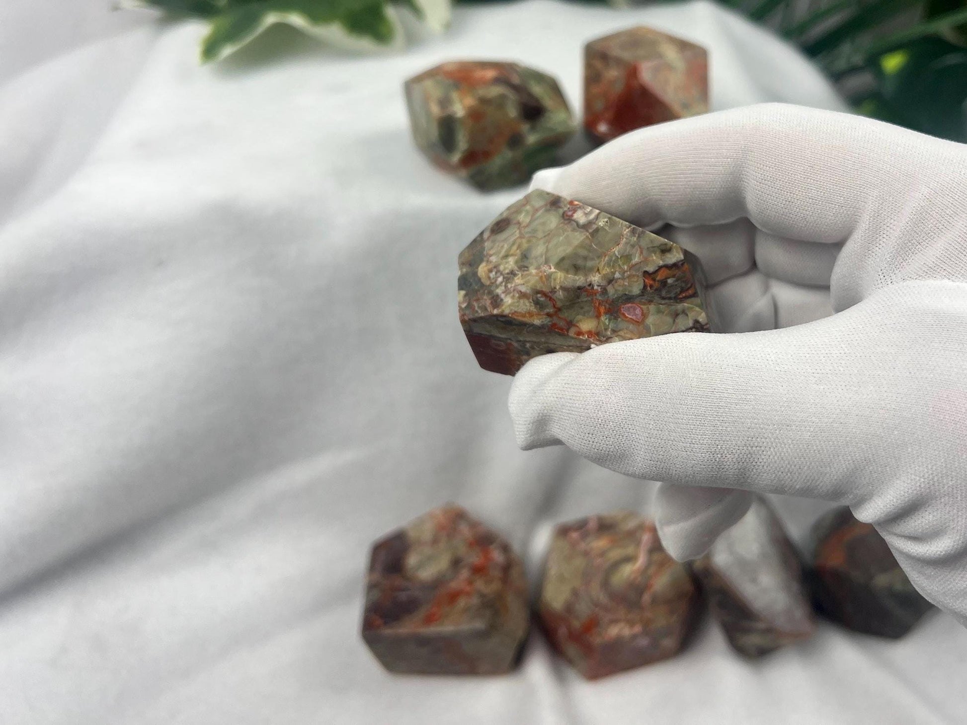Australian Brecciated Jasper Natural Palm Free form Polished Carved Crystal Distraction Home Decor Worry Stress Relief Anxiety Gift Birthday