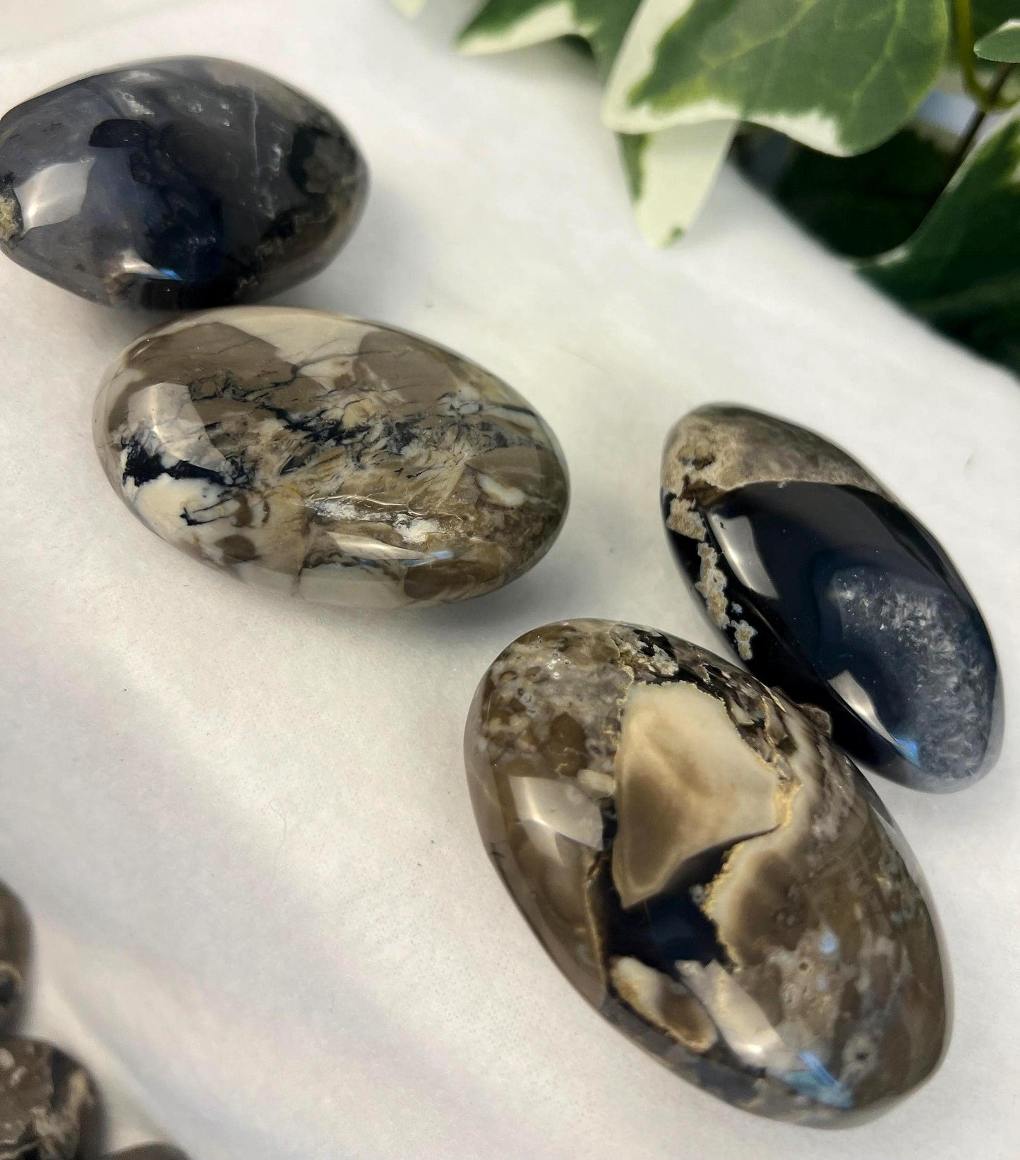 Oregon Volcano Lava Agate Natural Polished Palm Stone Smooth Carved Crystal Distraction Anxiety Christmas Home Decor Birthday Gift