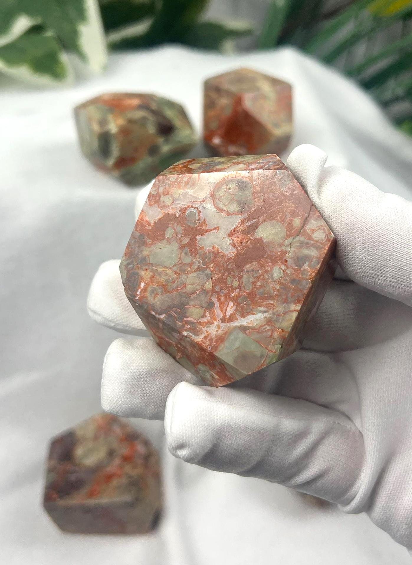 Australian Brecciated Jasper Natural Palm Free form Polished Carved Crystal Distraction Home Decor Worry Stress Relief Anxiety Gift Birthday
