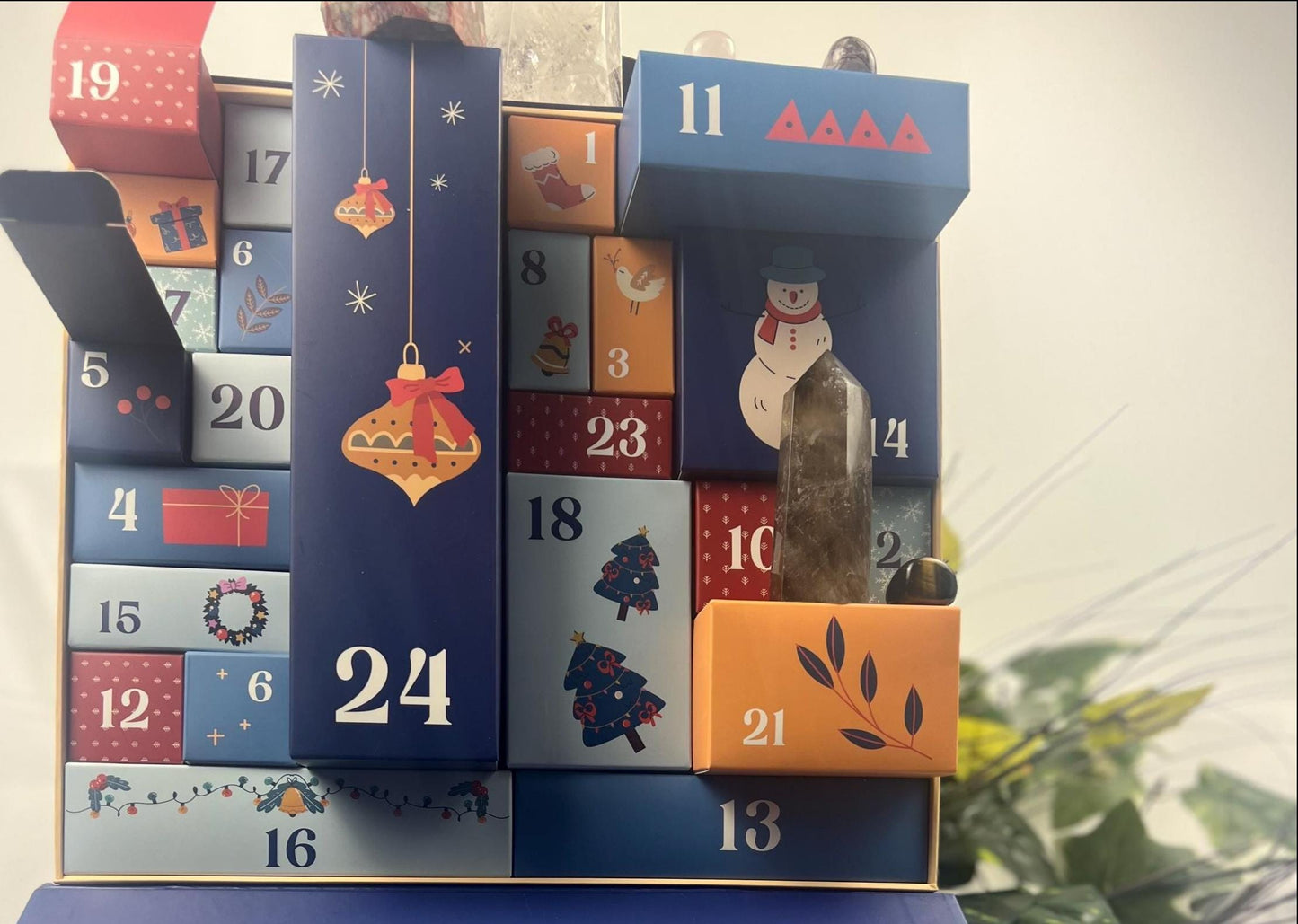 Christmas Crystal Advent Custom Calendar Craft Case Wellness Spiritual Project Gift Boxes Art Painting Picture Craft Holiday Xmas
