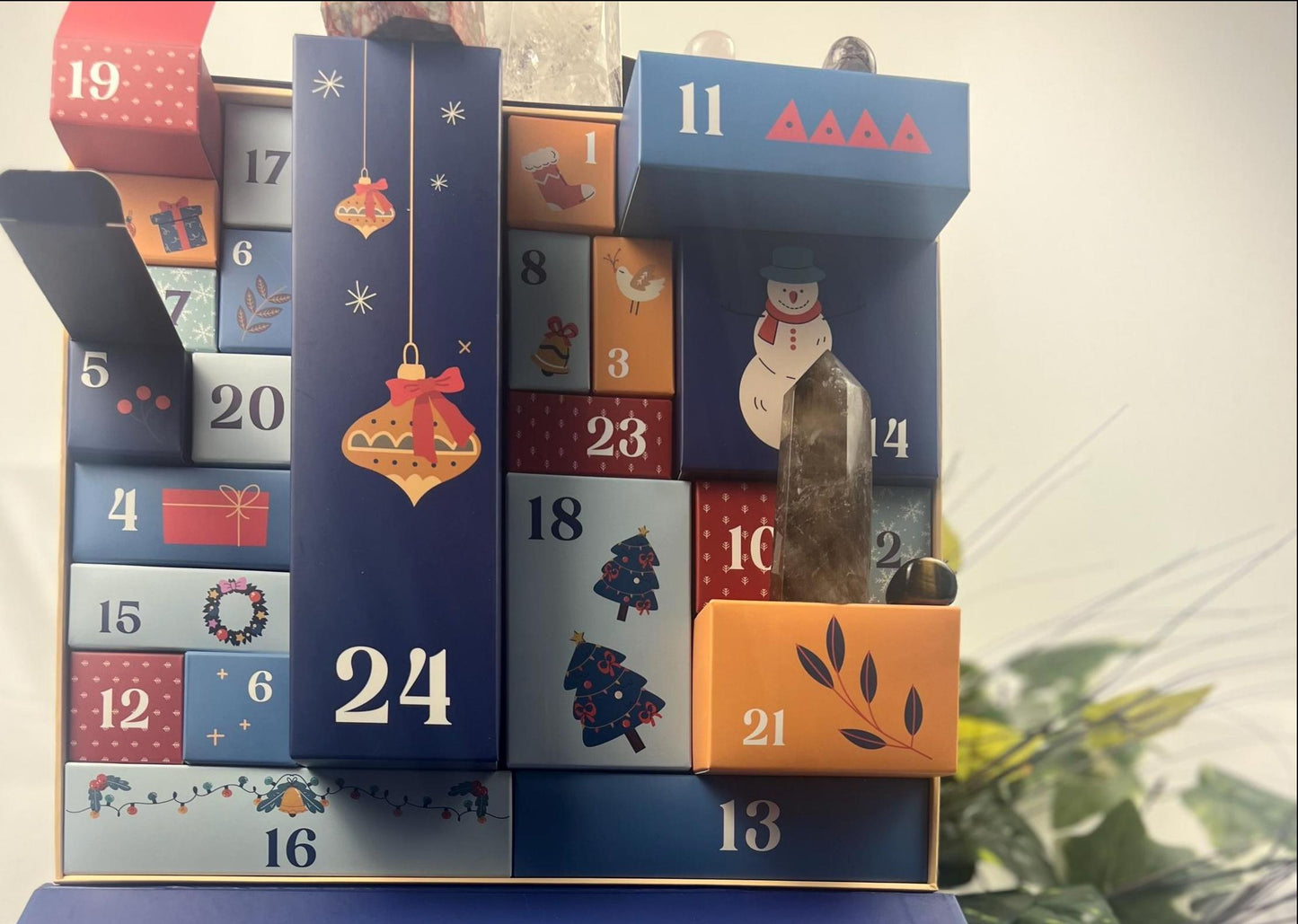 Crystals Christmas Advent Custom Calendar Craft Case Wellness Spiritual Project Gift Boxes Art Painting Picture Craft Holiday Xmas