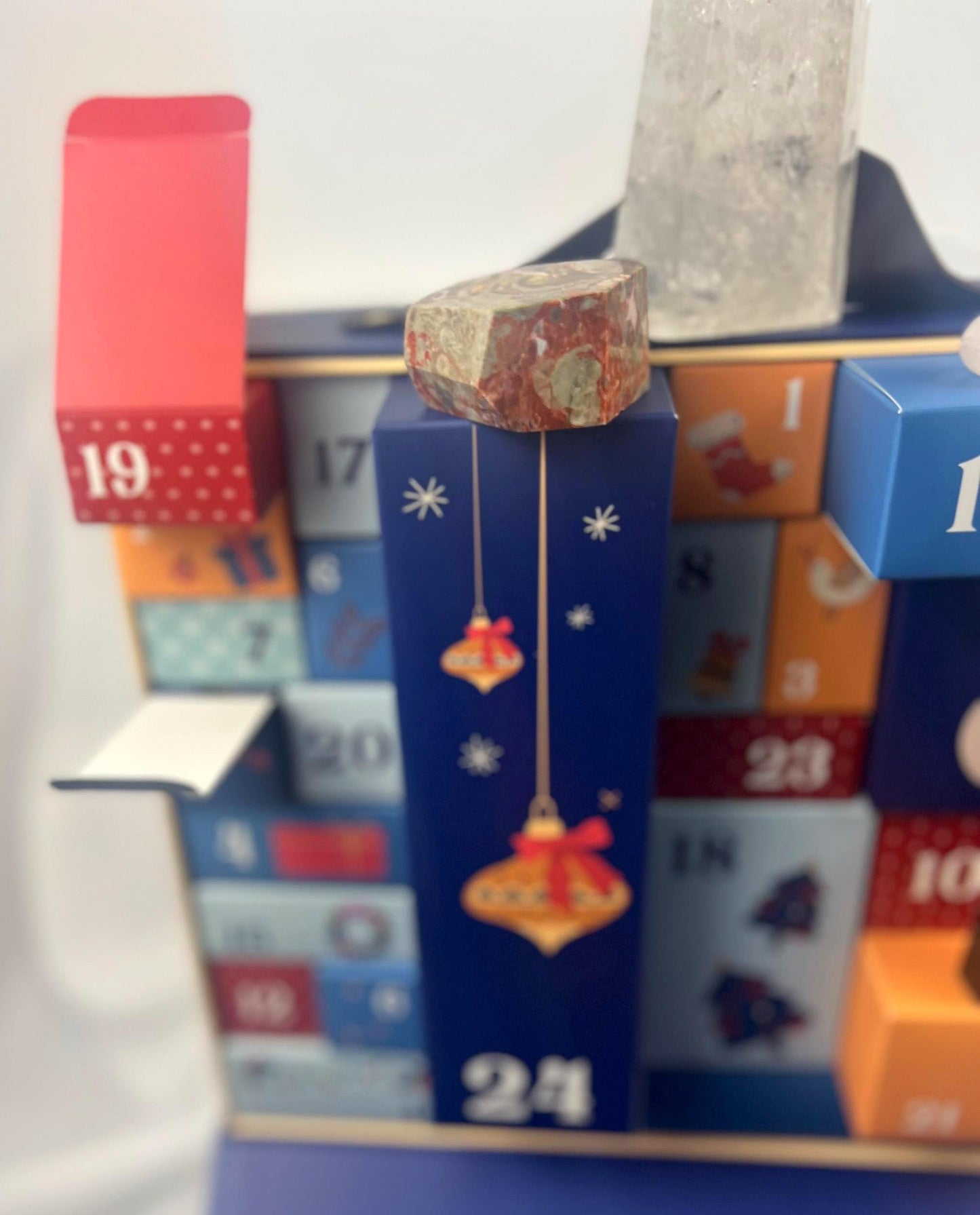 Crystals Christmas Advent Custom Calendar Craft Case Wellness Spiritual Project Gift Boxes Art Painting Picture Craft Holiday Xmas