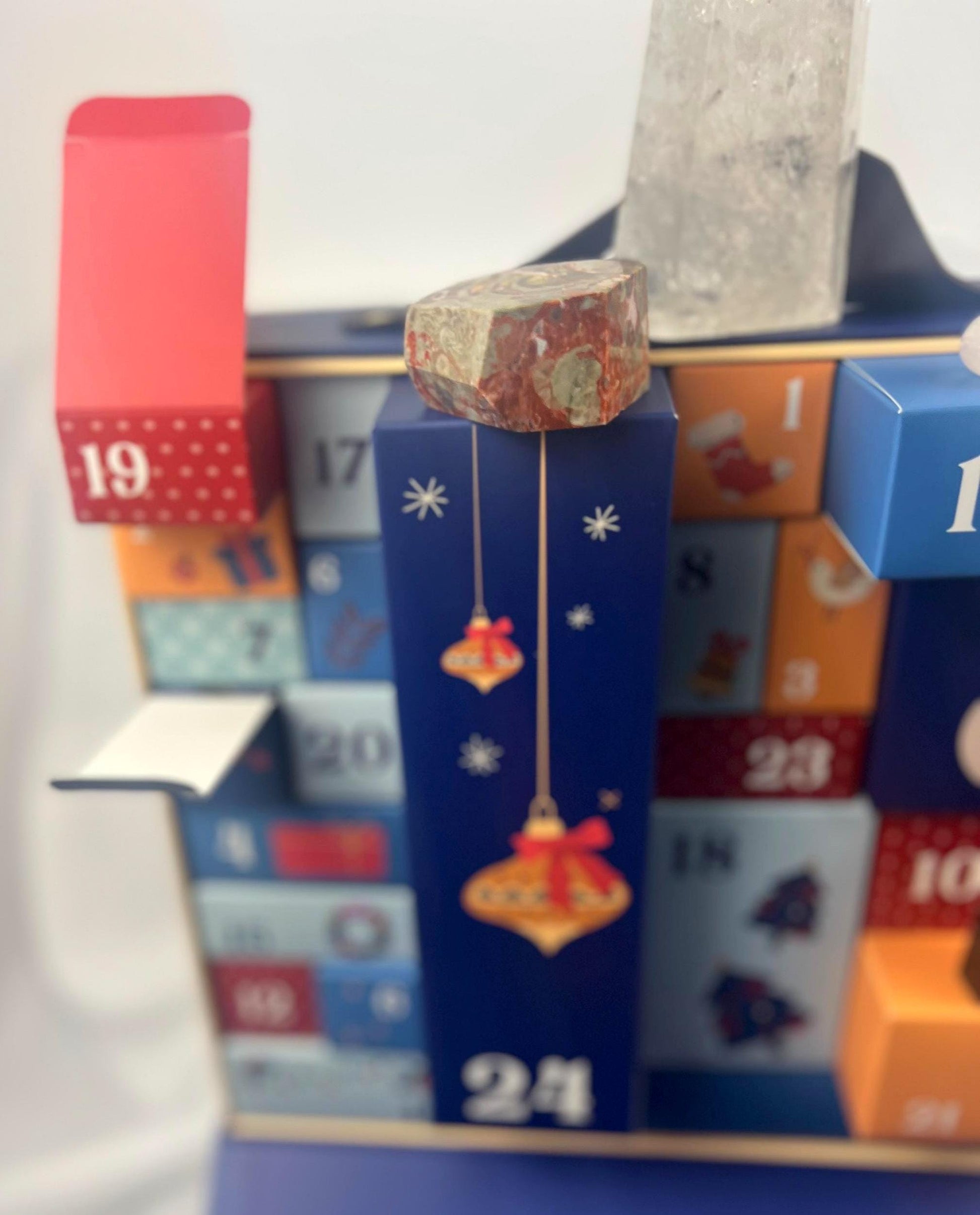 Crystals Christmas Advent Custom Calendar Craft Case Wellness Spiritual Project Gift Boxes Art Painting Picture Craft Holiday Xmas