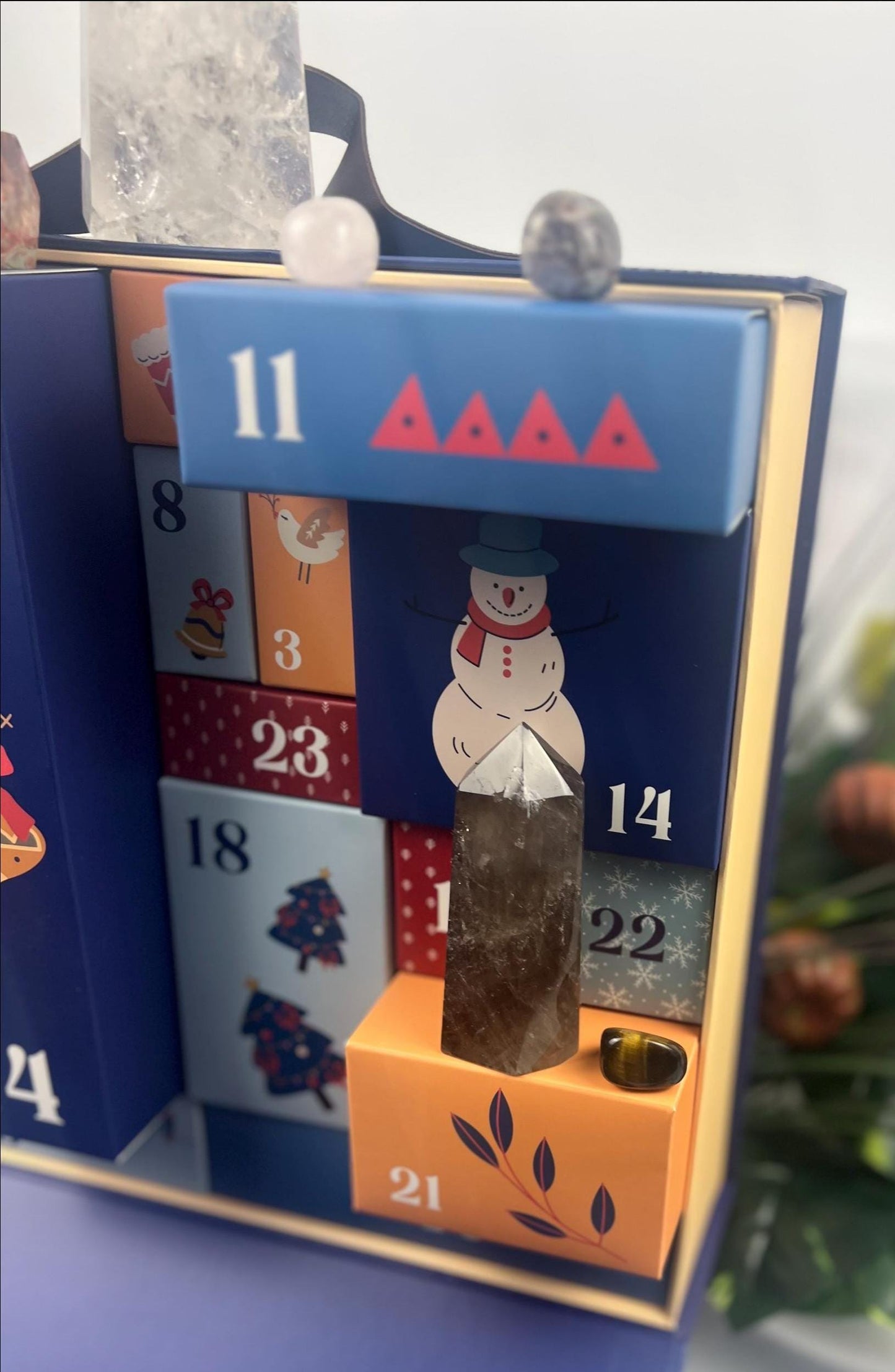 Crystals Christmas Advent Custom Calendar Craft Case Wellness Spiritual Project Gift Boxes Art Painting Picture Craft Holiday Xmas