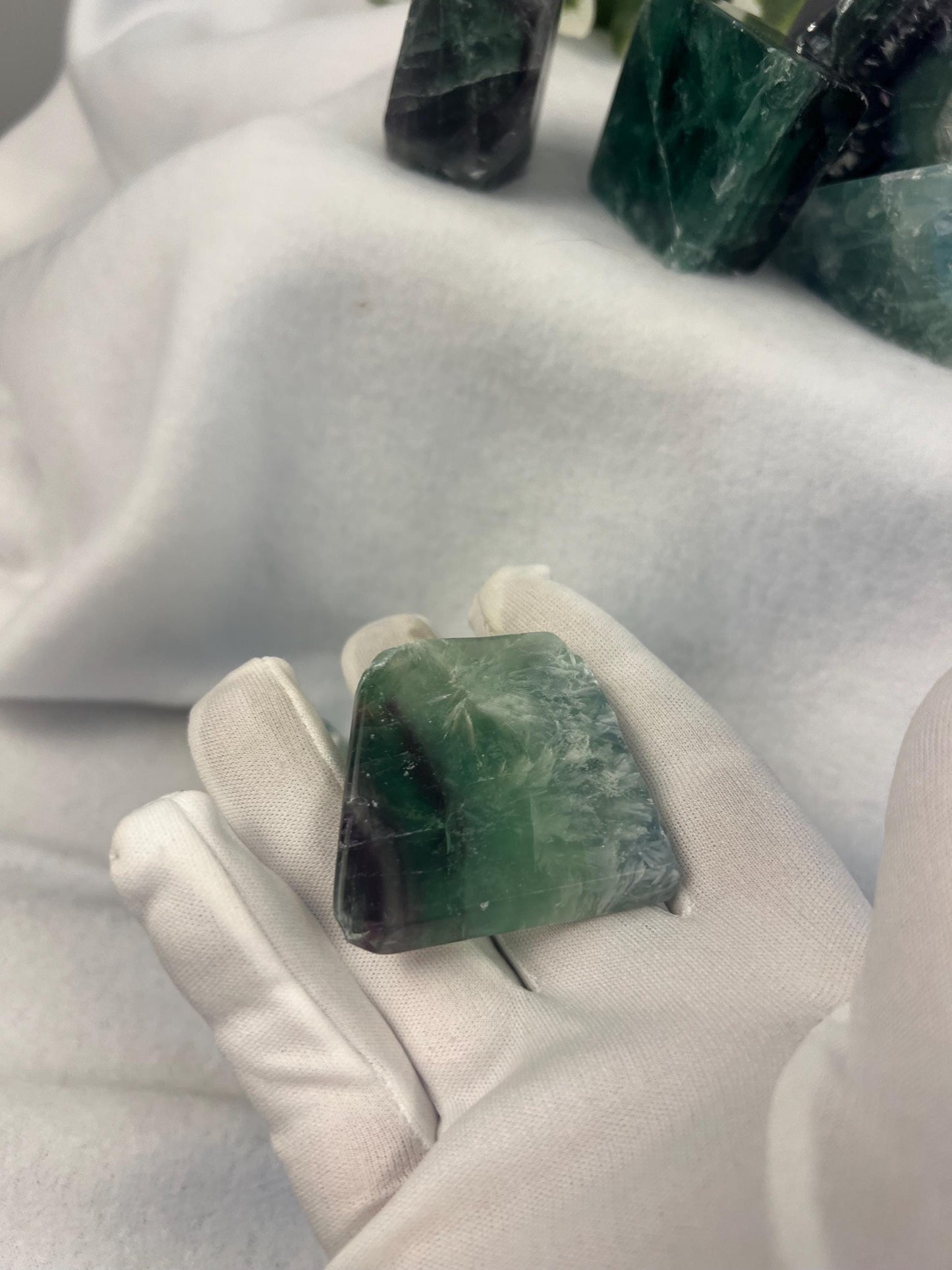 Frosted Rainbow Fluorite Natural Free Form Stones Smooth Polished Carved Crystal for Distraction Anxiety or Worry Home Decor Holiday Xmas