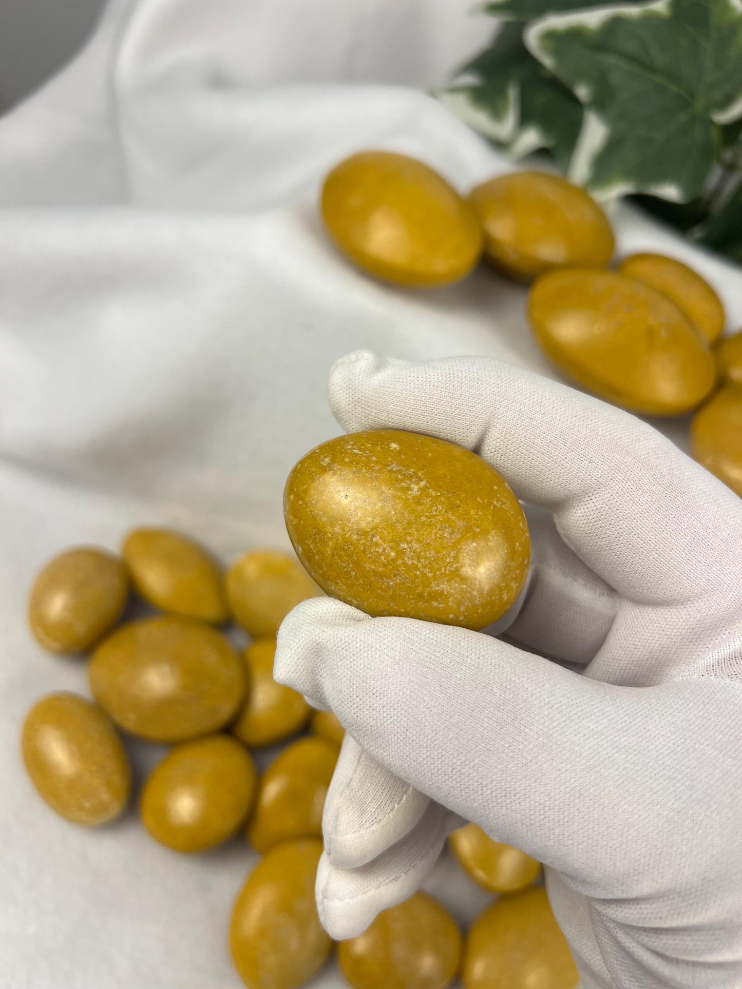 Lemon Jade Natural Large Palm Stone Polished Carved Crystal Distraction Anxiety Christmas Holiday Decor Xmas Birthday Gift Birthday Worry