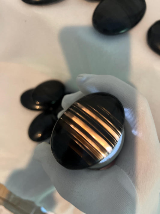 Black Ice Obsidian Polished Palm Stone Crystals Untreated Anxiety Home Decor Wholesale minerals Nirvana Christmas Xmas Home Decor Gift