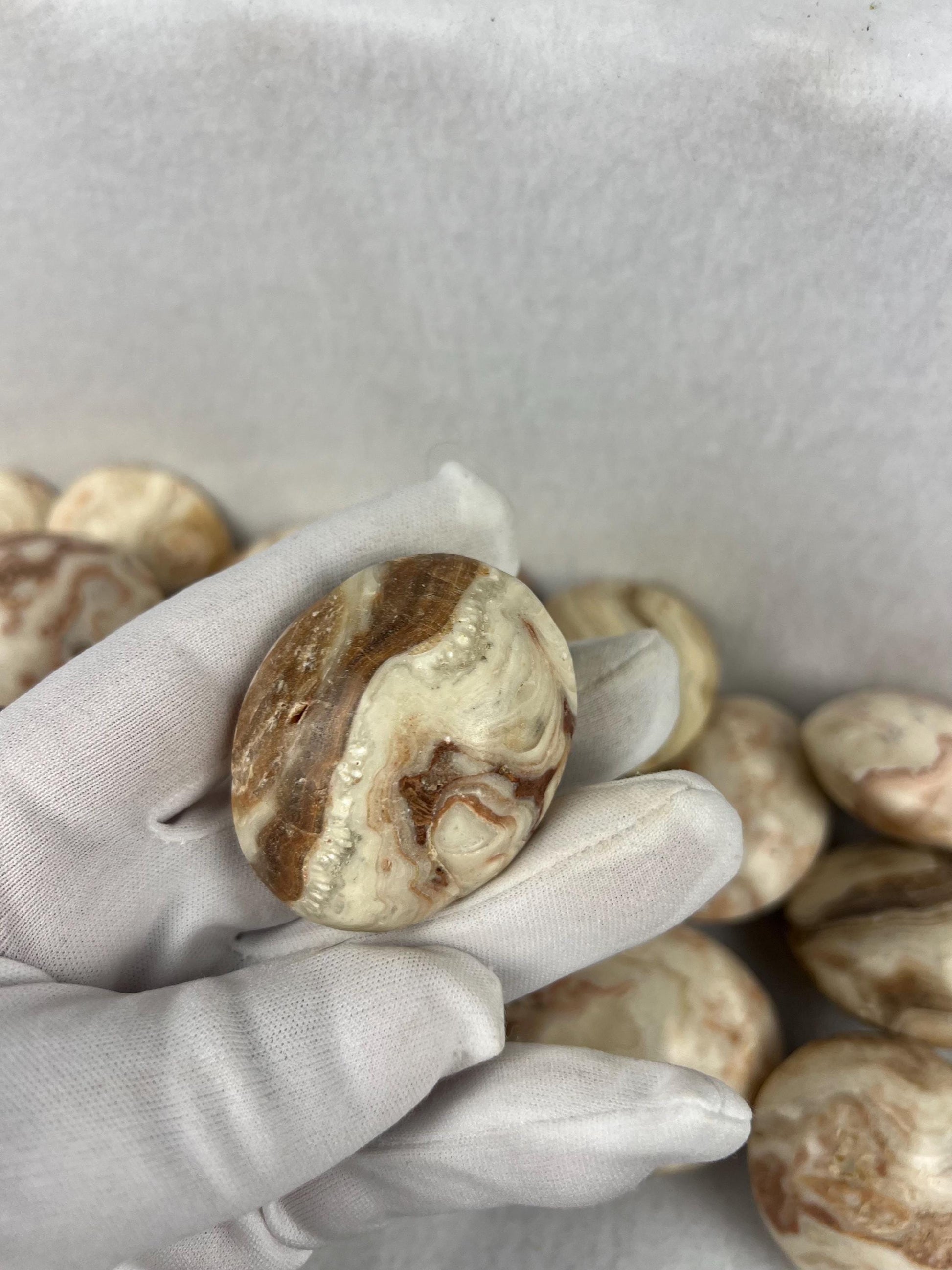 Agyupat Stone Fossil Natural Palm Stone Smooth Polished Carved Crystal Distraction Home Decor Worry Stress Relief Anxiety Christmas Xmas