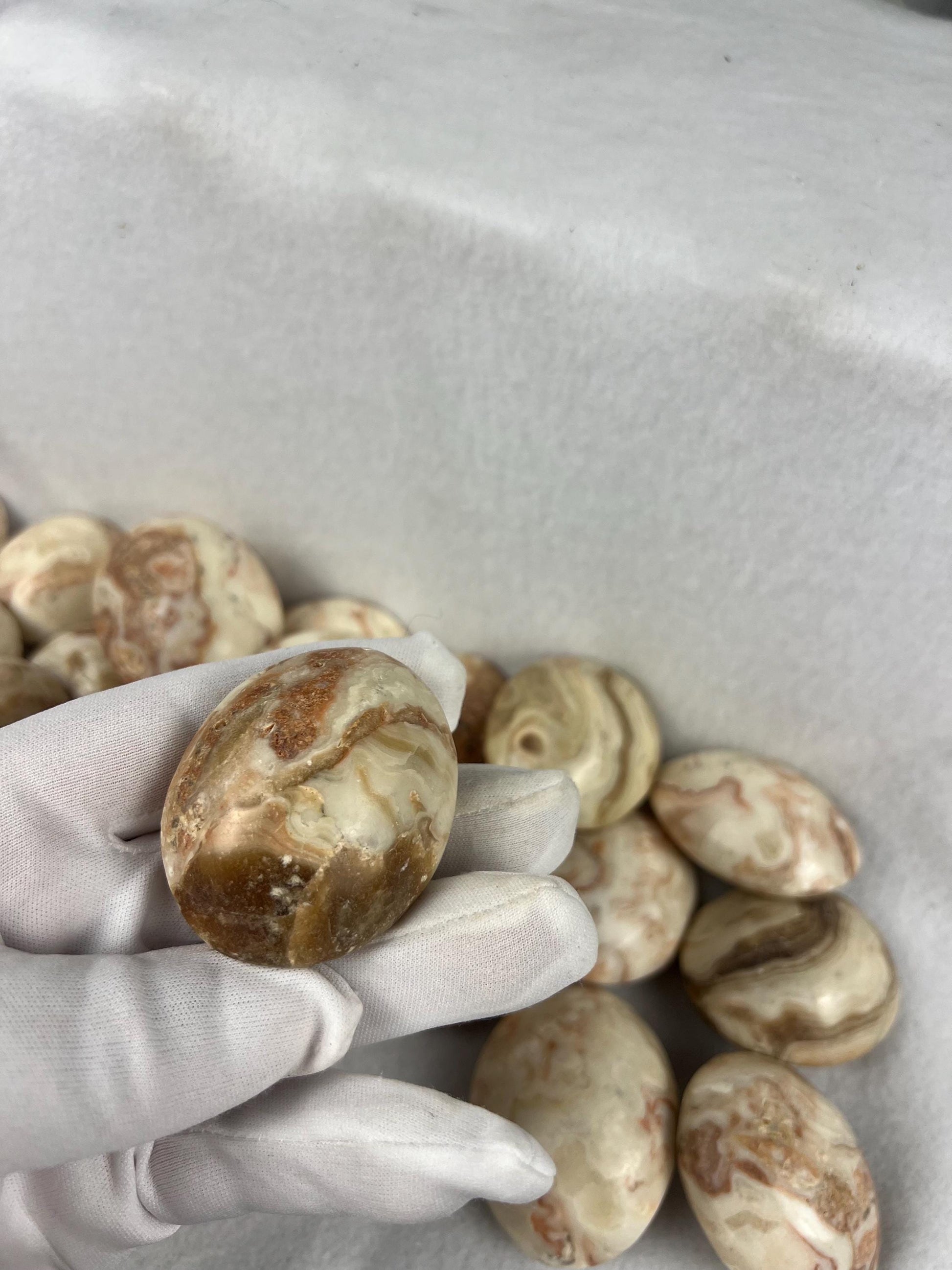 Agyupat Stone Fossil Natural Palm Stone Smooth Polished Carved Crystal Distraction Home Decor Worry Stress Relief Anxiety Christmas Xmas