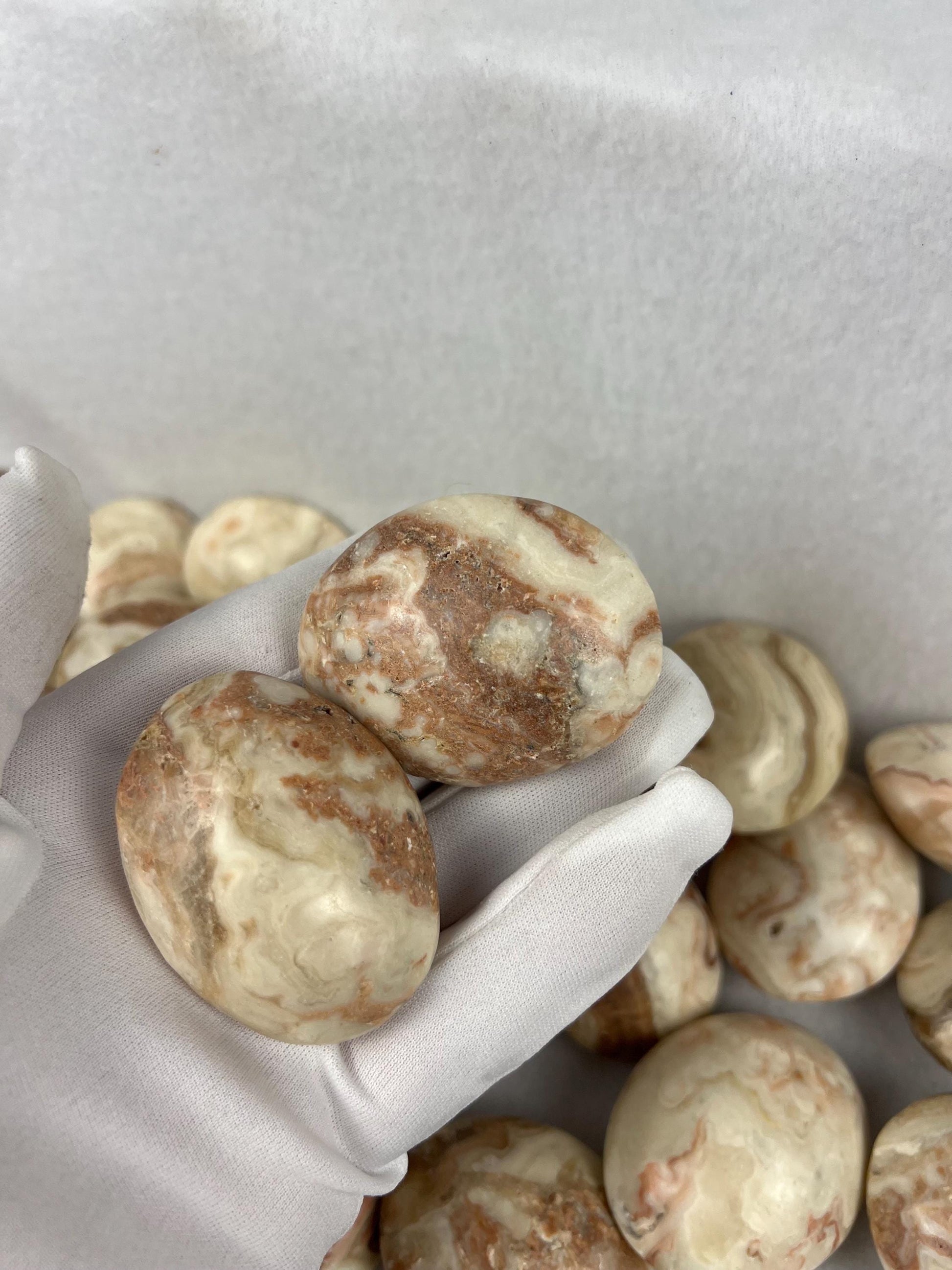 Agyupat Stone Fossil Natural Palm Stone Smooth Polished Carved Crystal Distraction Home Decor Worry Stress Relief Anxiety Christmas Xmas