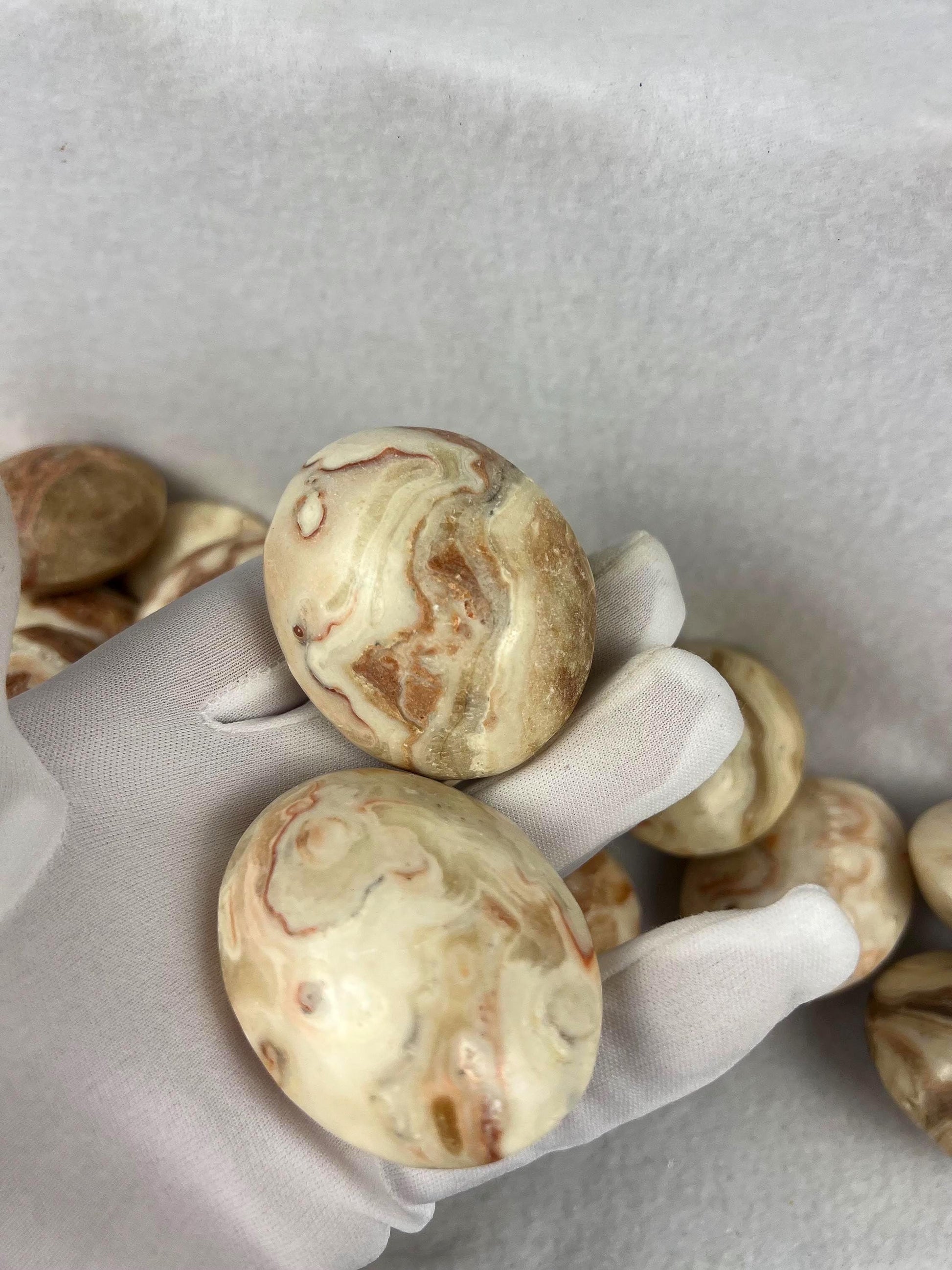 Agyupat Stone Fossil Natural Palm Stone Smooth Polished Carved Crystal Distraction Home Decor Worry Stress Relief Anxiety Christmas Xmas