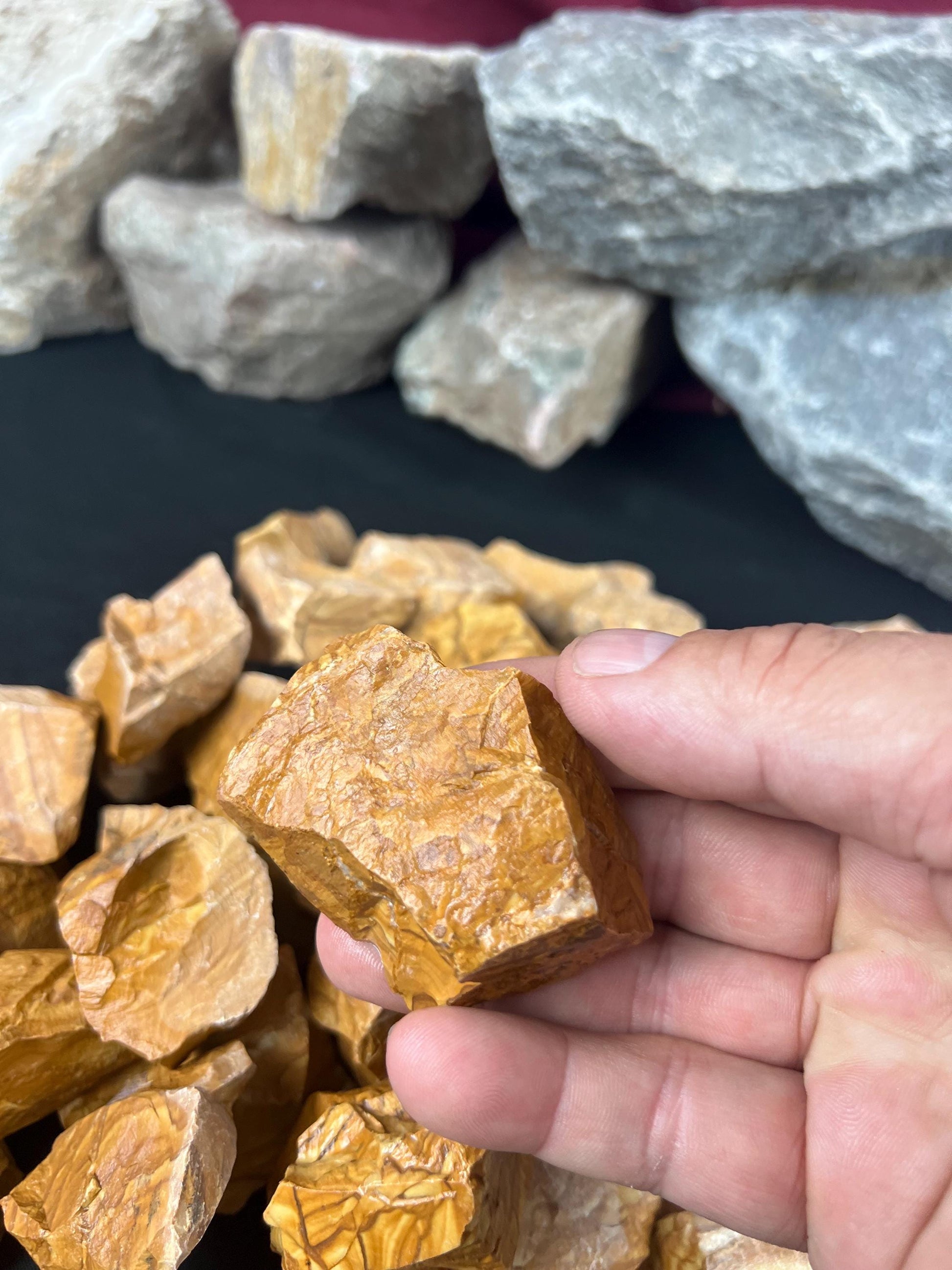 Raw Owyhee Jasper Picture Jasper Natural Palm Stone Smooth Polished Carved Crystal Worry Anxiety Distraction Meditation Christmas Xmas Gift