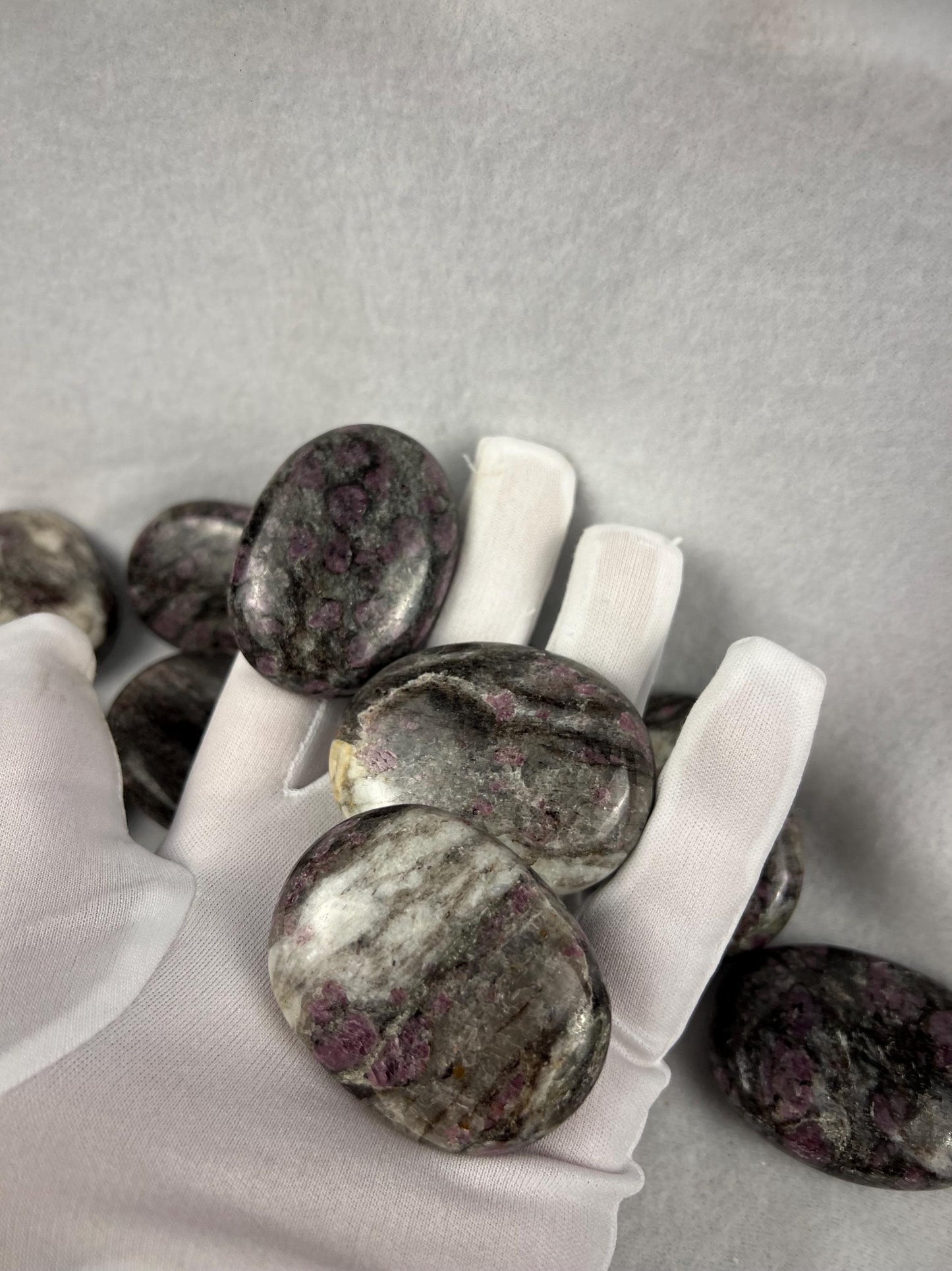 Arkansas Eudialyte Palm Stone: Natural Home Decor, Worry Stone Home Decor Worry Pocket Stress Anxiety Palm Stone