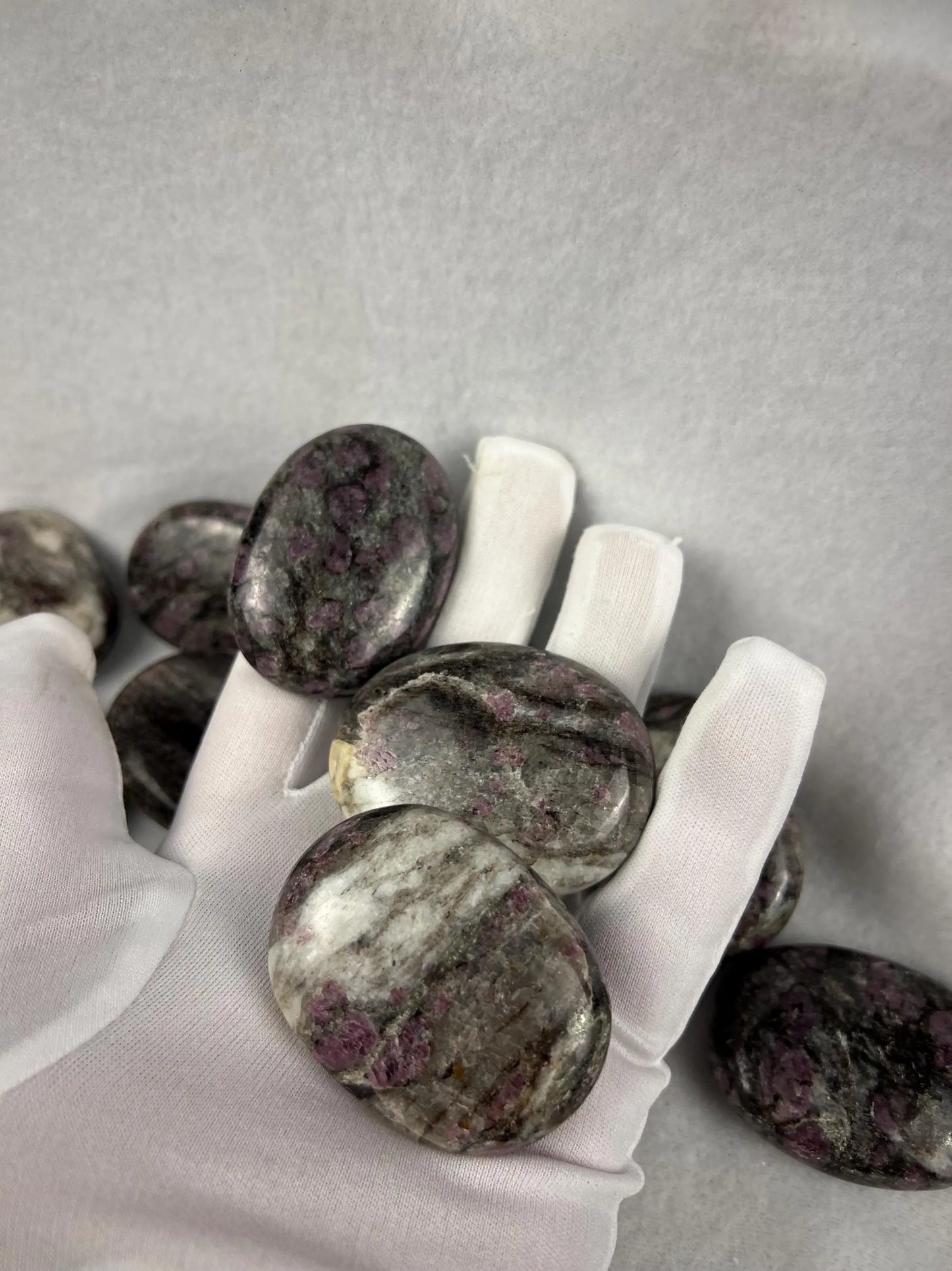 Arkansas Eudialyte Palm Stone: Natural Home Decor, Worry Stone Home Decor Worry Pocket Stress Anxiety Palm Stone