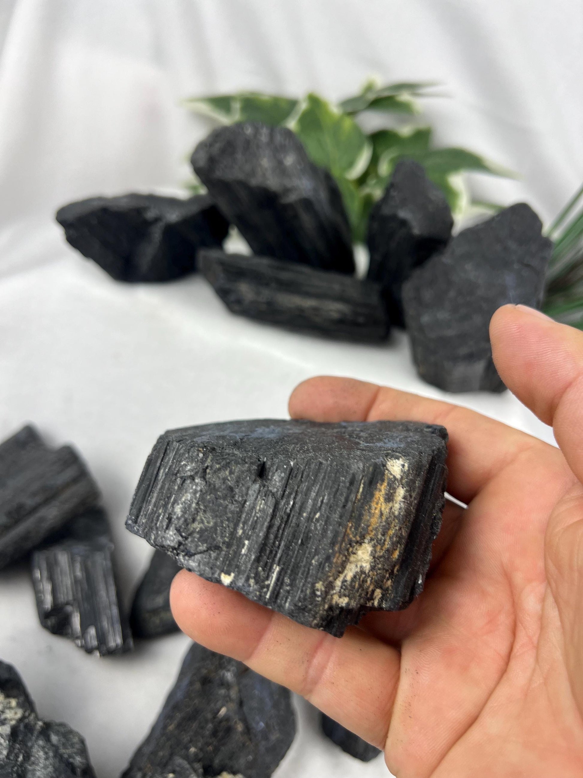 Raw Afghan Black Tourmaline Specimens Natural Fresh Mined Untreated Carved Crystal Worry Anxiety Distraction Home Decor Gift Christmas Xmas