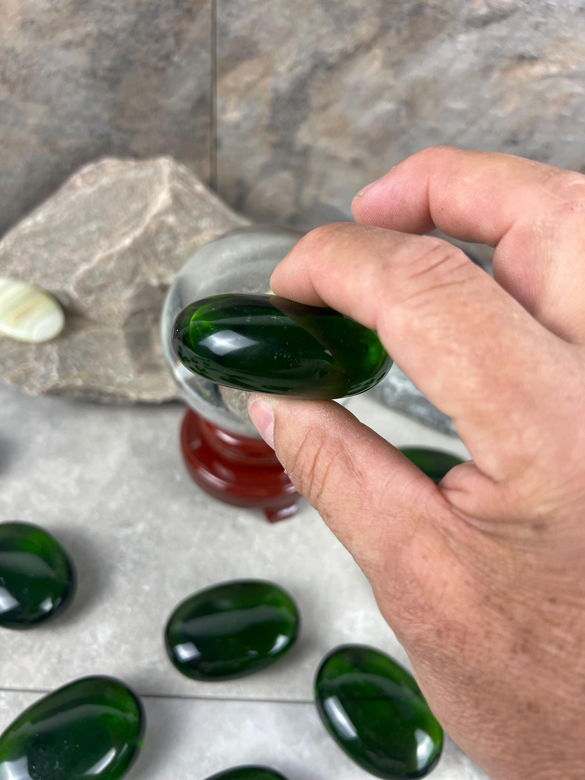 Prasiolite Smelting Quartz Custom Stone Anxiety Relief Meditation Stone Xmas Palm Gift Worry Anxiety Christmas Birthday Home Decor Xmas