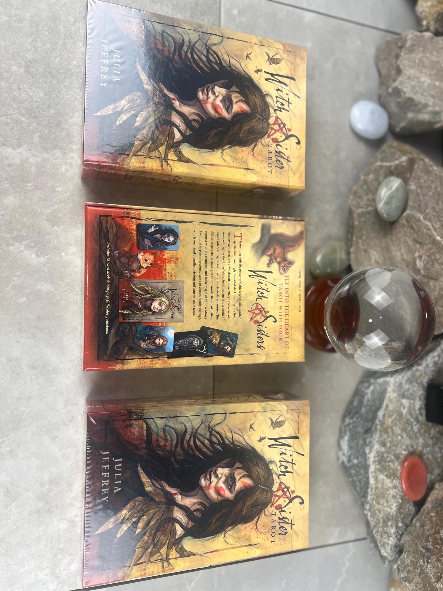 Witch Sister Tarot Julia Jeffrey Deck Game Gift Meditation Reading Future Christmas Xmas Gift Deck 78 Cards Guidebook