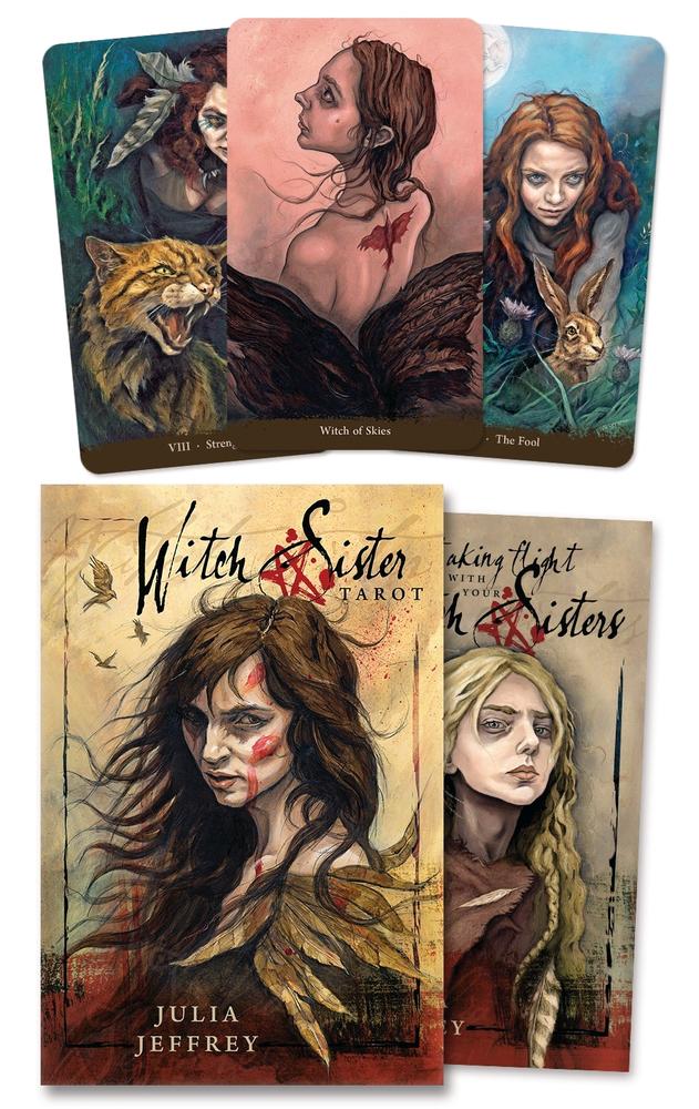 Witch Sister Tarot Julia Jeffrey Deck Game Gift Meditation Reading Future Christmas Xmas Gift Deck 78 Cards Guidebook