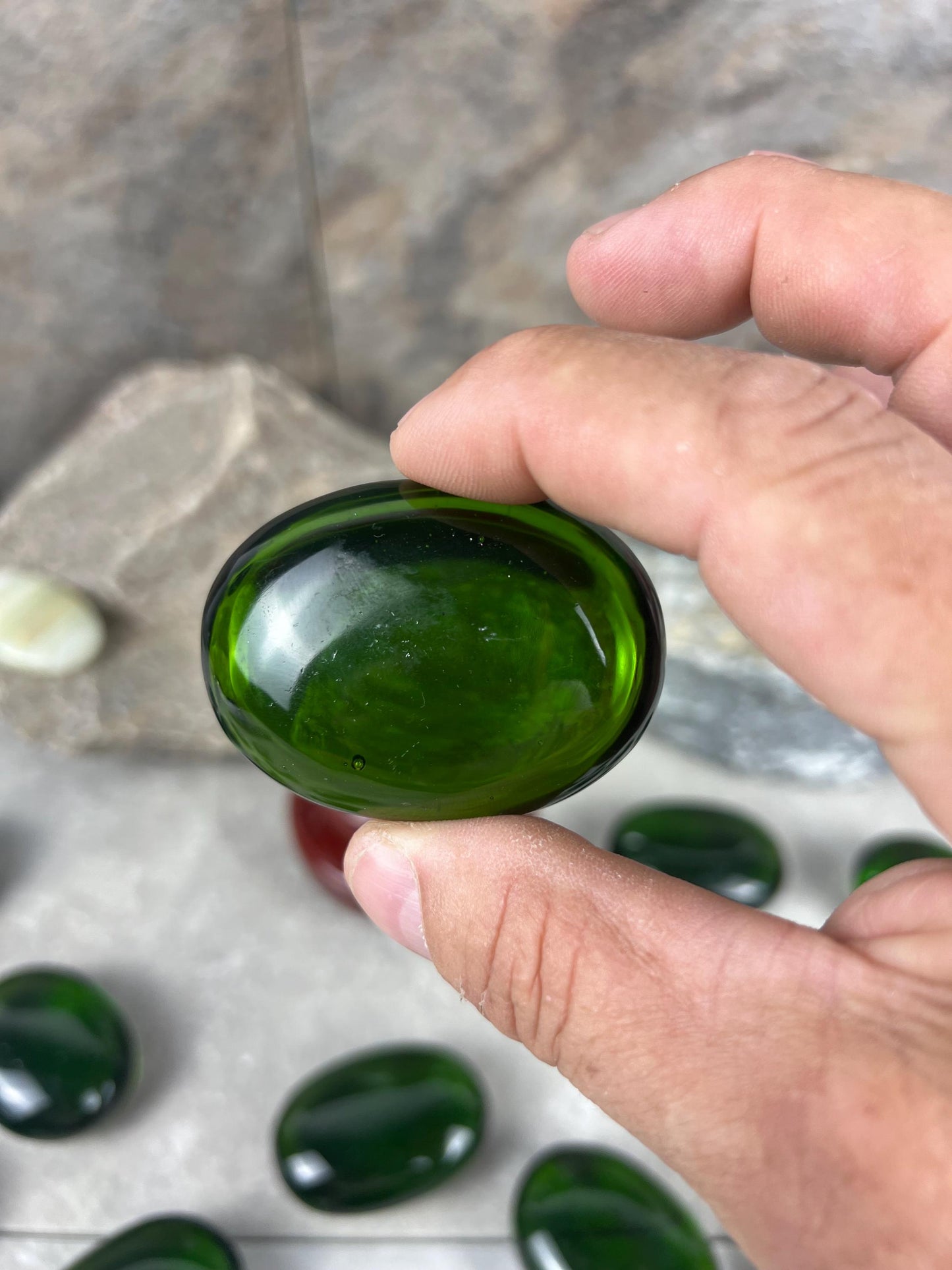 Prasiolite Smelting Quartz Custom Stone Anxiety Relief Meditation Stone Xmas Palm Gift Worry Anxiety Christmas Birthday Home Decor Xmas