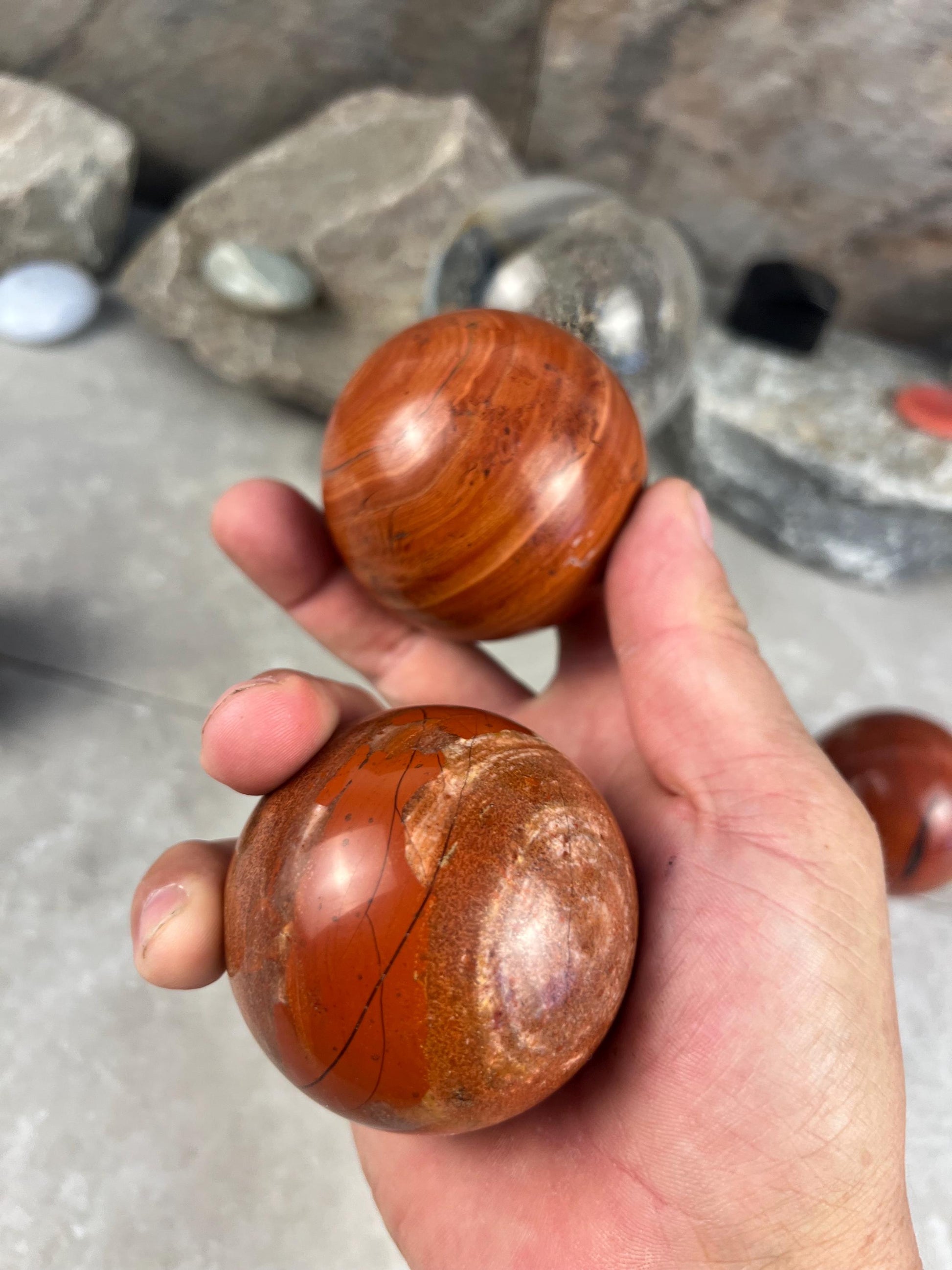 Egyptian Red Jasper Sphere Stone Reflective Home Decor Focus Aid Home Decor Pocket Desktop Gift Meditation Christmas Gifts