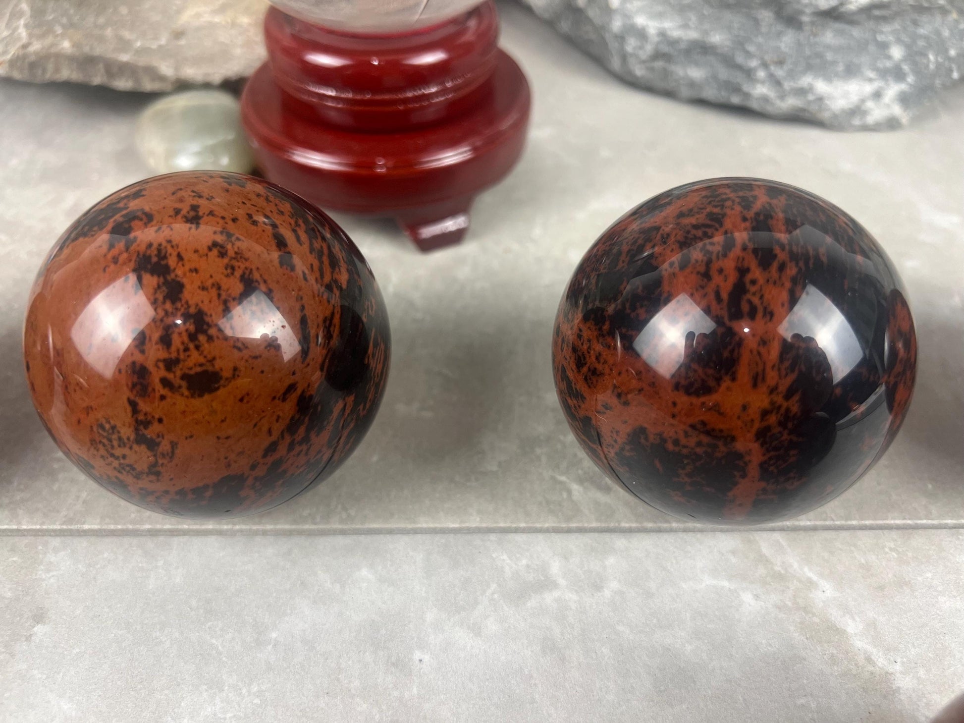 Oregon Mahogany Obsidian Sphere Stone Reflective Home Decor Focus Aid Home Decor Pocket Desktop Gift Meditation Christmas Gifts