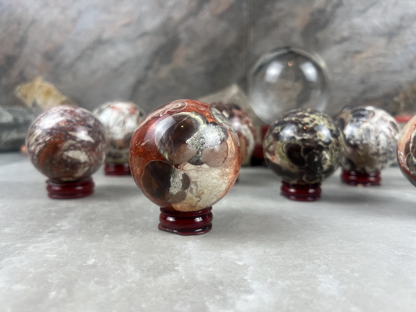 Cherokee Agate Sphere Home Decor Christmas XSmas Birthday Gift Reflective Home Decor Stone