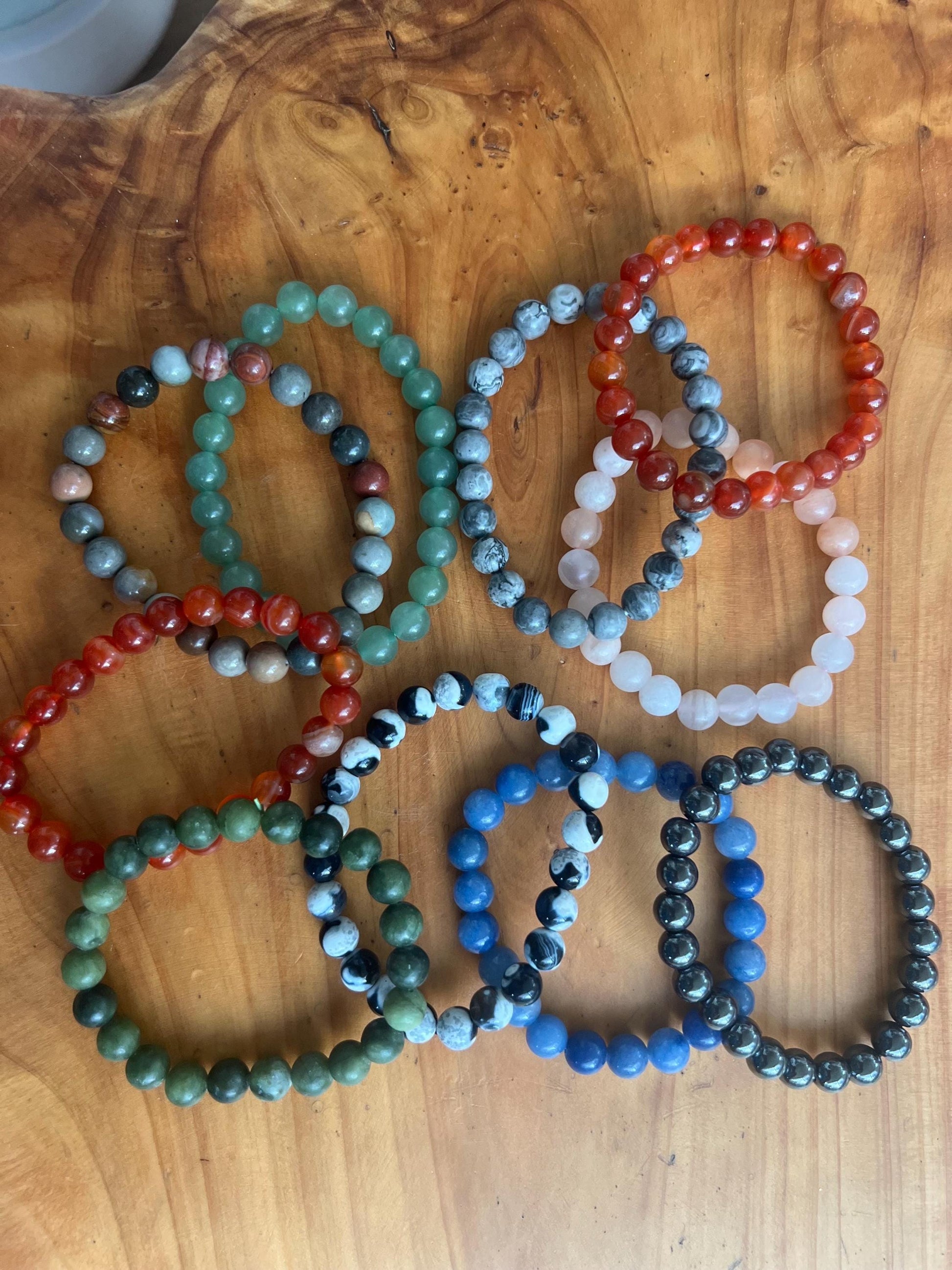 Genuine Natural Crystal 8mm Bead Stretch Bracelets A Grade Premium Natural Gemstone Gift Decor Christmas Xmas Gift Birthday Unisex