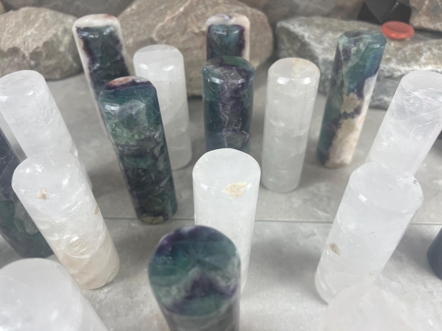 Chihuahua Mexico Rainbow Fluorite Crystal Rods for Focus Anxiety Meditation Christmas Polished Birthday Gift
