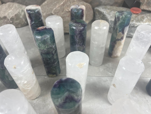 Chihuahua Mexico Rainbow Fluorite Crystal Rods for Focus Anxiety Meditation Christmas Polished Birthday Gift