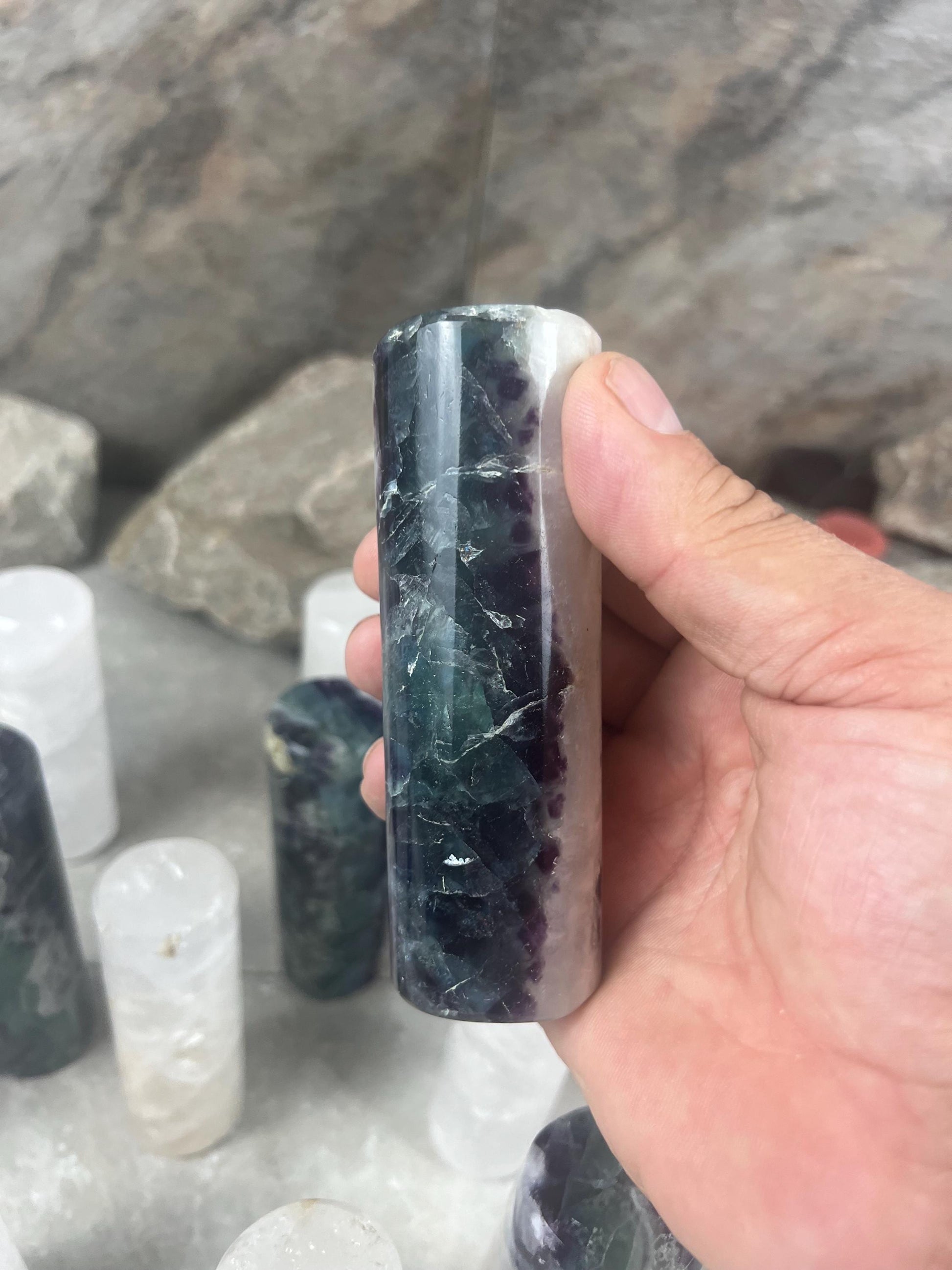 Chihuahua Mexico Rainbow Fluorite Crystal Rods for Focus Anxiety Meditation Christmas Polished Birthday Gift