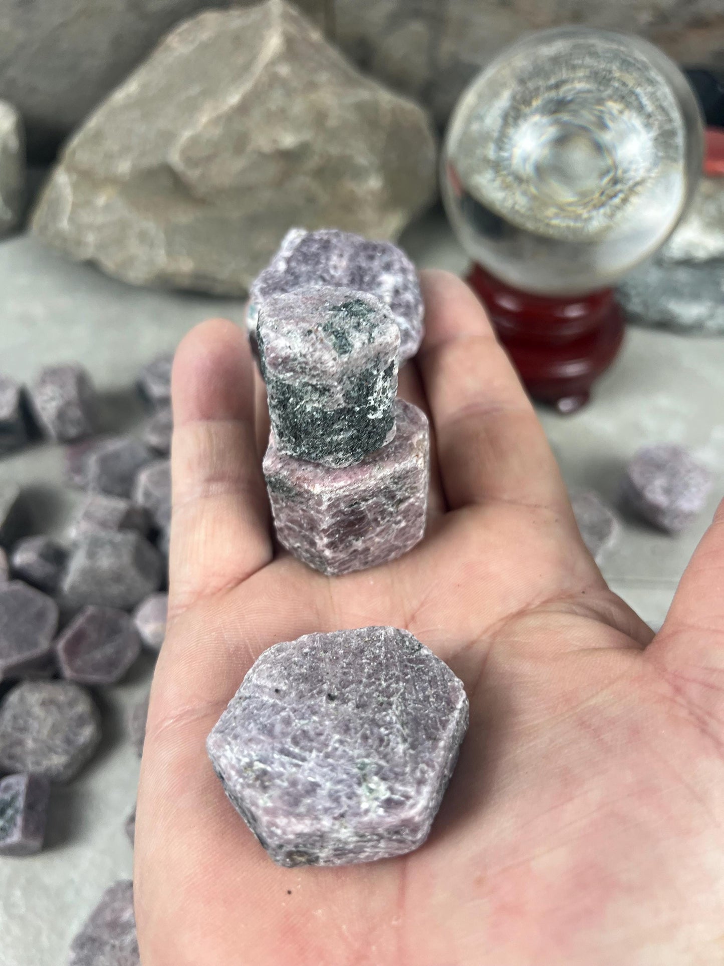Tanzanian Pink Corundum Sapphire Raw Rough Palm Stone: Carved Crystal for Stress Relief