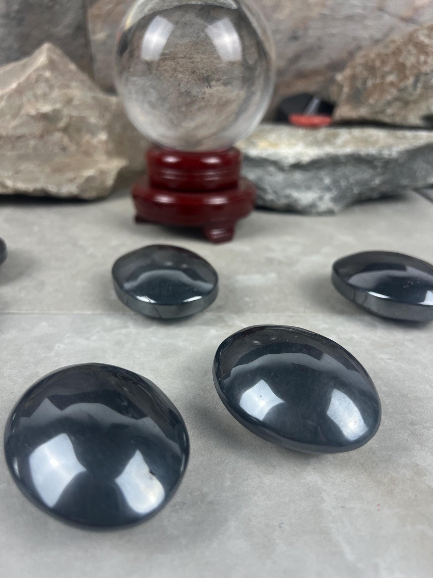 Pilbara Australian Dense Polished Hematite Palm Stone Anxiety Worry Meditation Decor