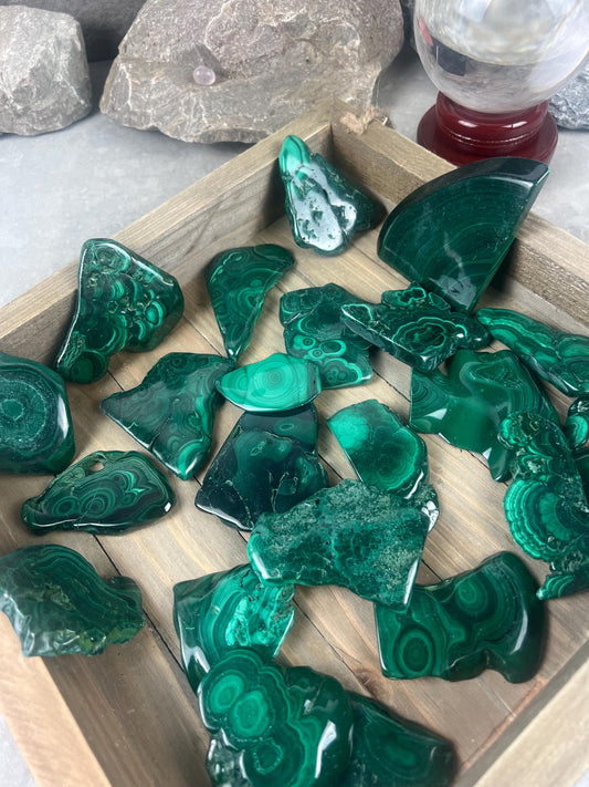 Afghan Malachite Slices Natural Polished Slices Smooth Polished Carved Crystal Distraction from Anxiety or Worry Home Decor Holiday Birthday