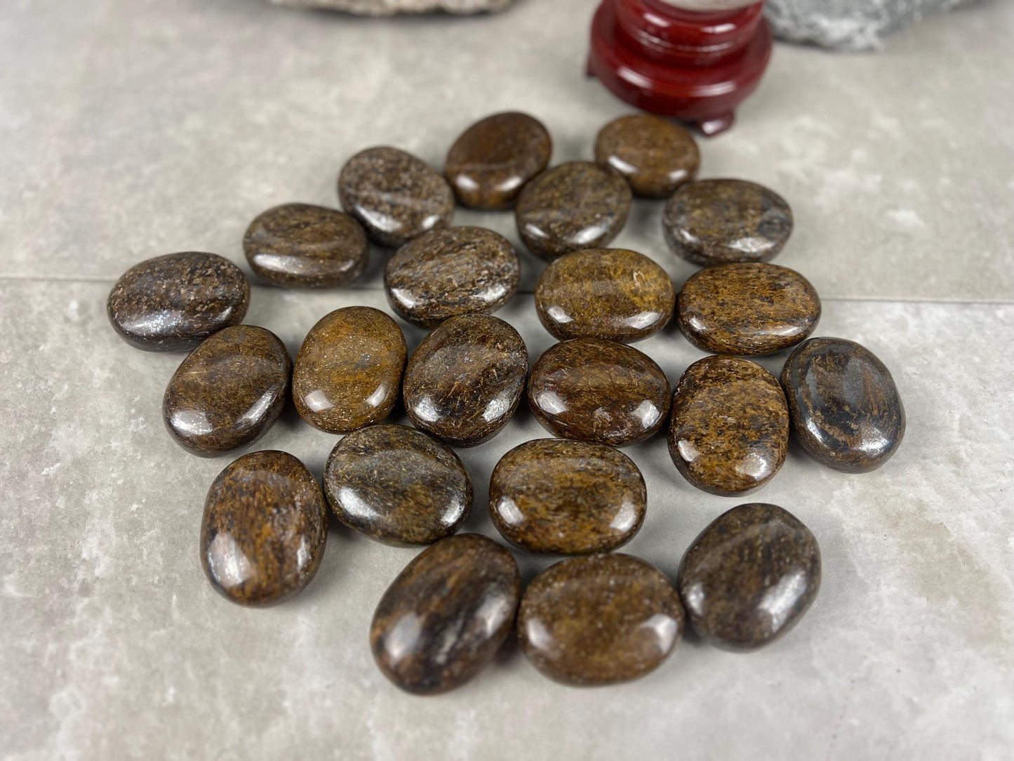 Polished Magnesium Bronzite Palm Stone Anxiety Worry Meditation Decor Home Christmas Birthday