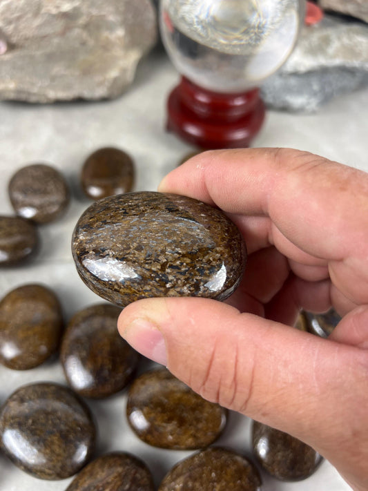 Polished Magnesium Bronzite Palm Stone Anxiety Worry Meditation Decor Home Christmas Birthday