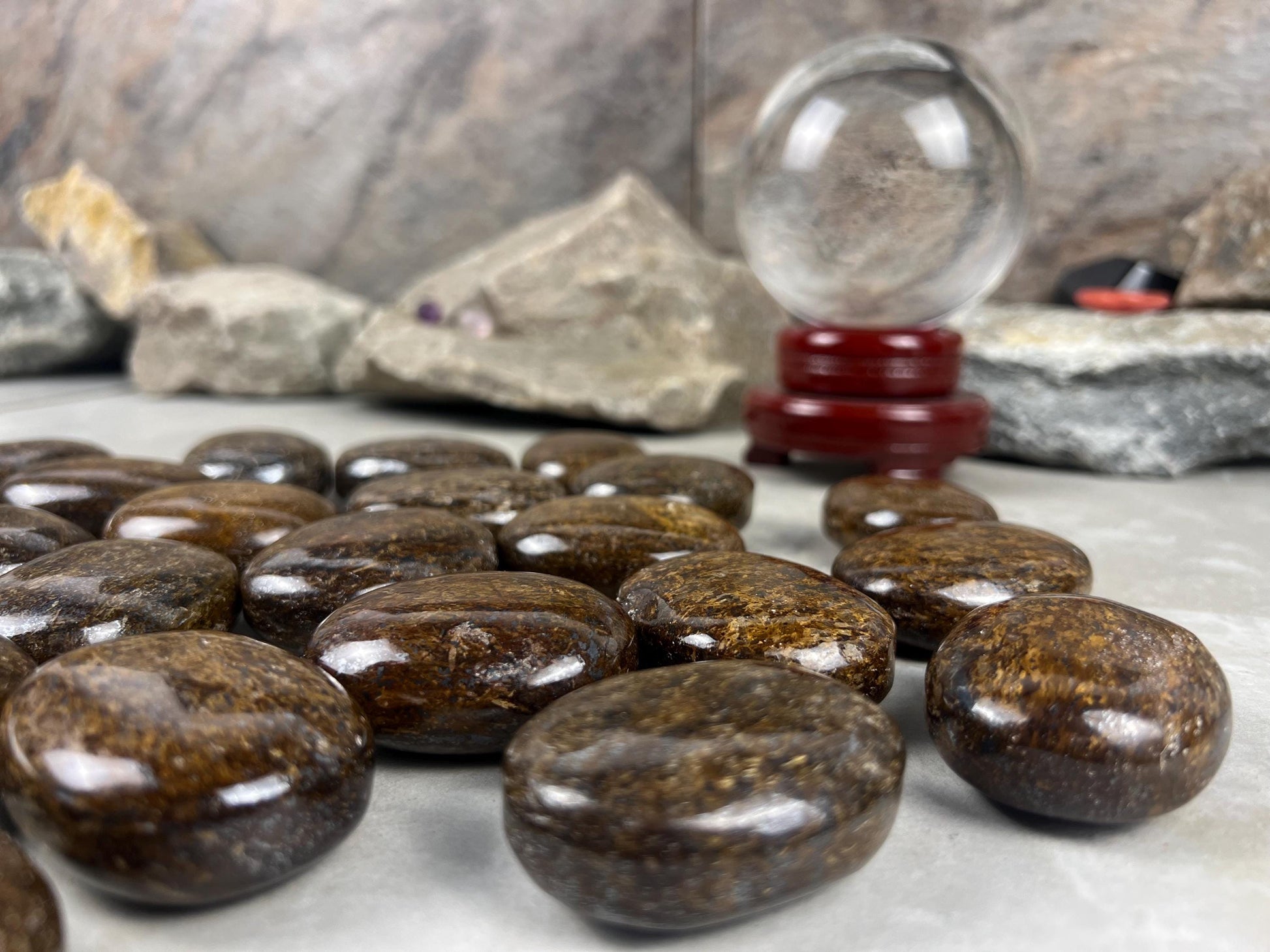 Polished Magnesium Bronzite Palm Stone Anxiety Worry Meditation Decor Home Christmas Birthday