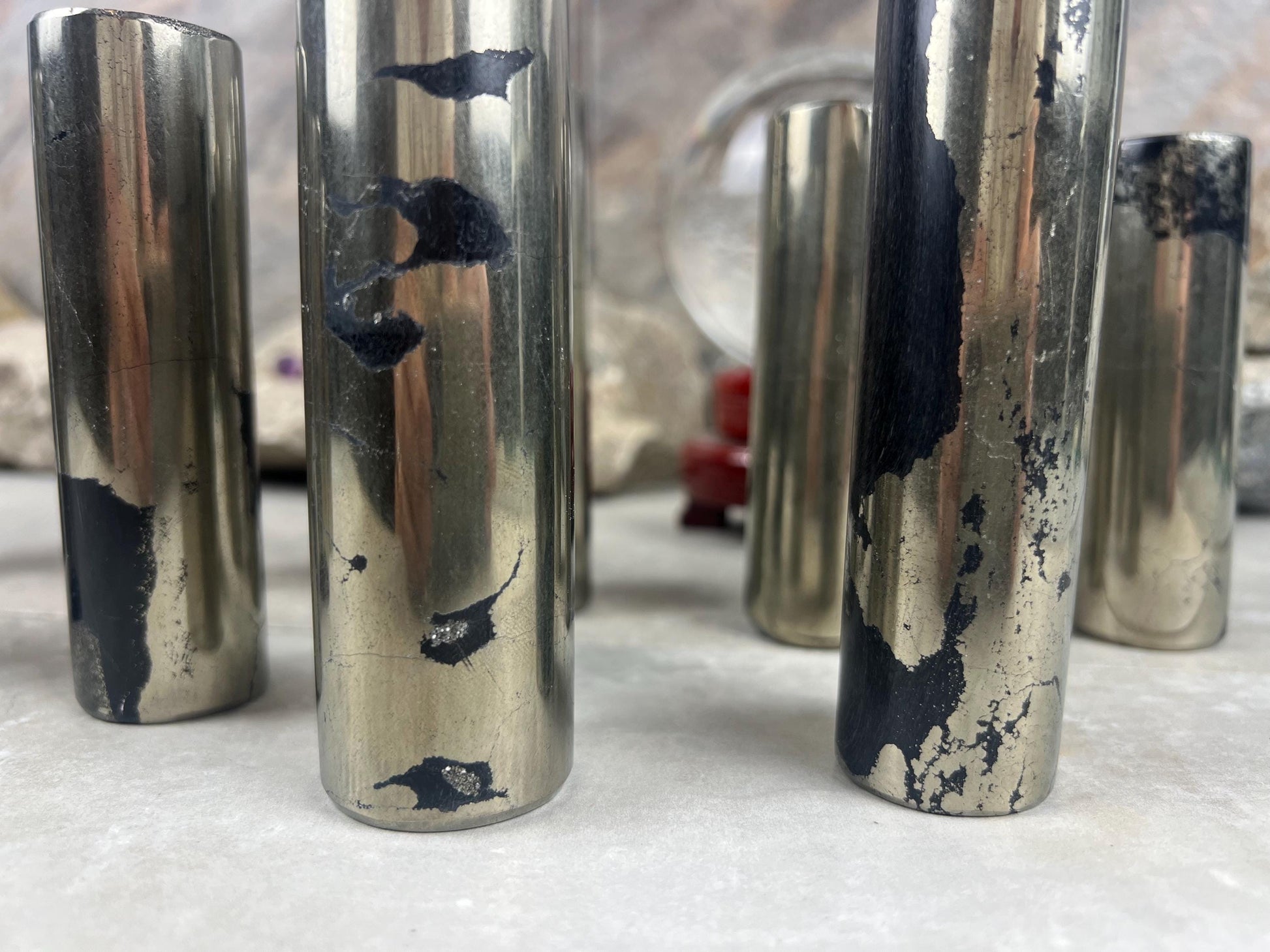 Spanish Iron Pyrite Crystal Rod: Polished Home Decor, Meditation