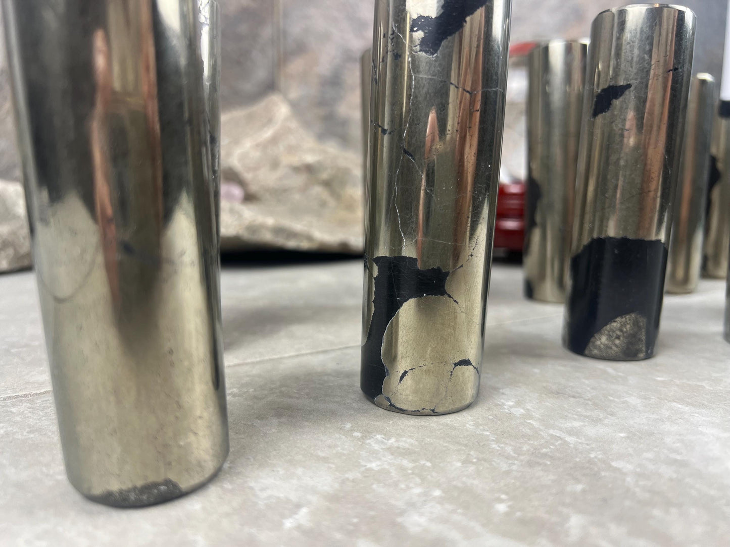 Spanish Iron Pyrite Crystal Rod: Polished Home Decor, Meditation